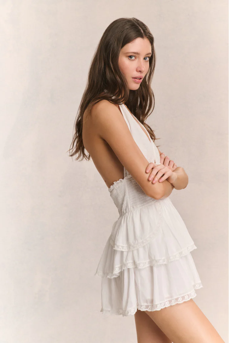 Deanna Halter Mini Dress - TRUE WHITE - Image 4