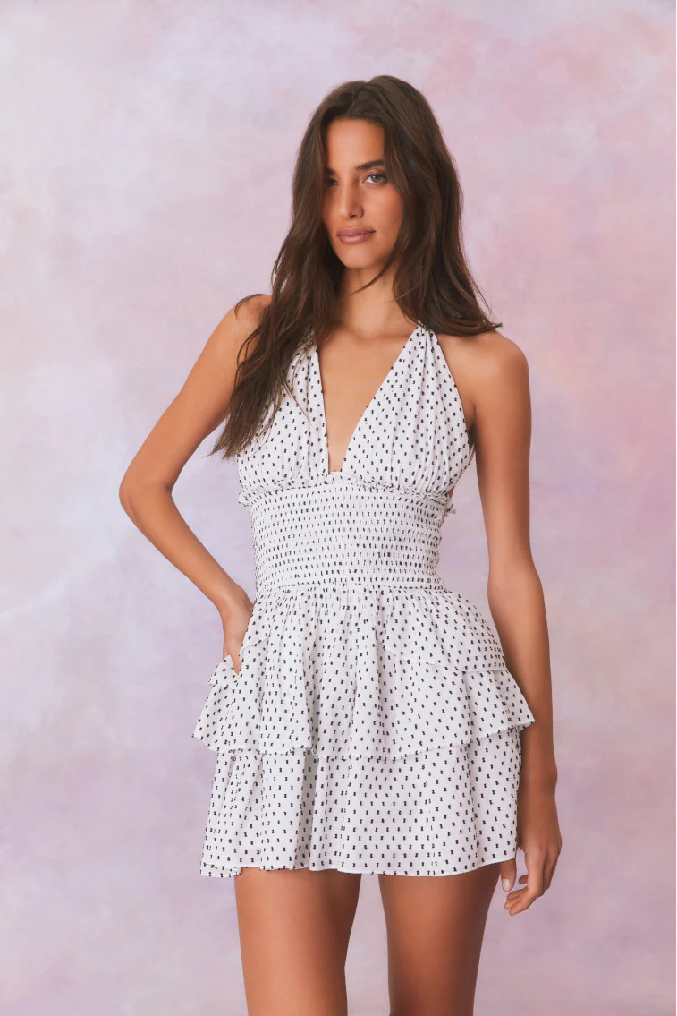 Deanna Polka Dot Halter Mini Dress - Image 3