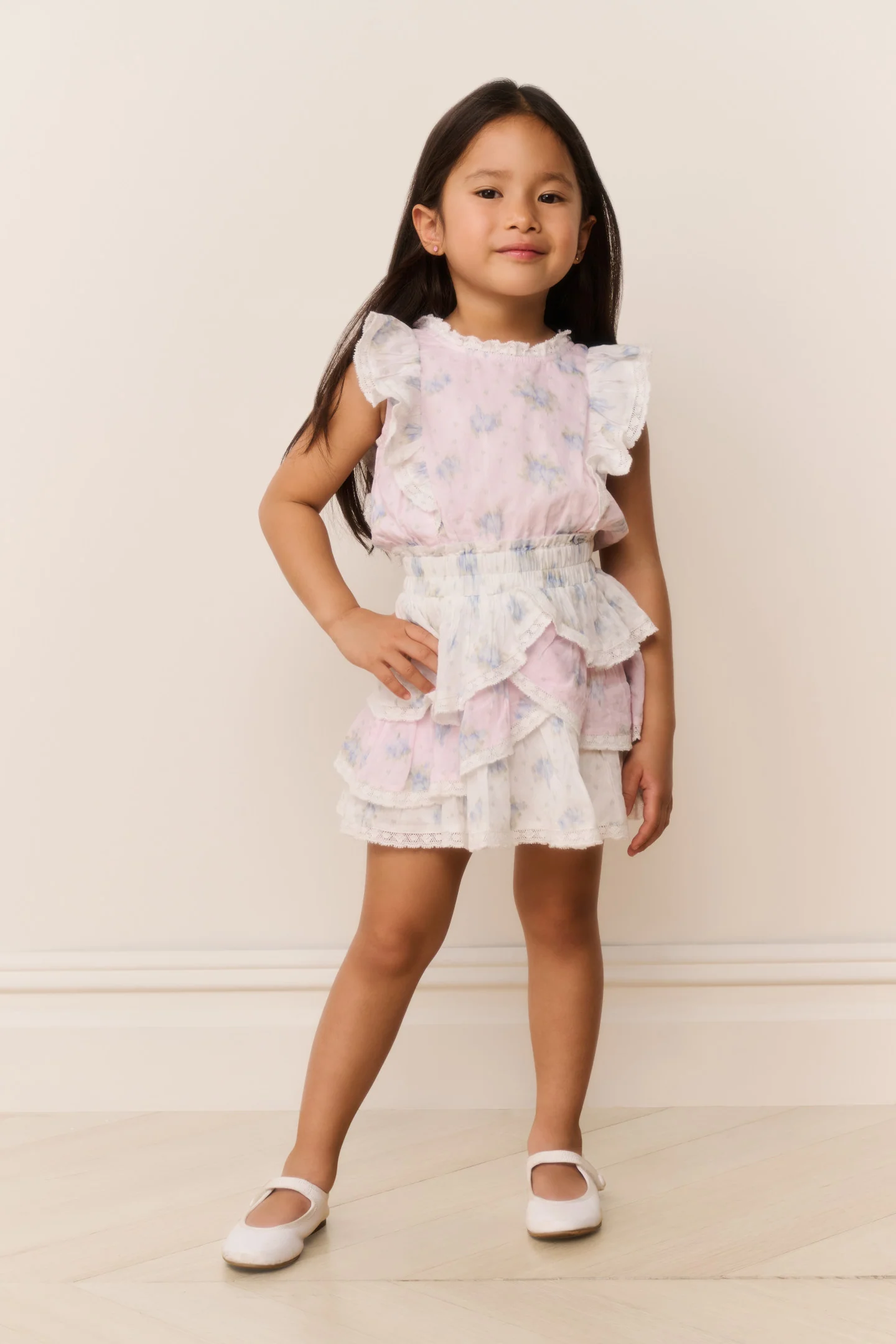 Little Girls Decker Mixed Print Dress - Image 3