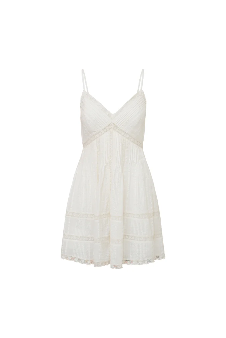 Docila Cotton Mini Dress - WHITE - Image 6