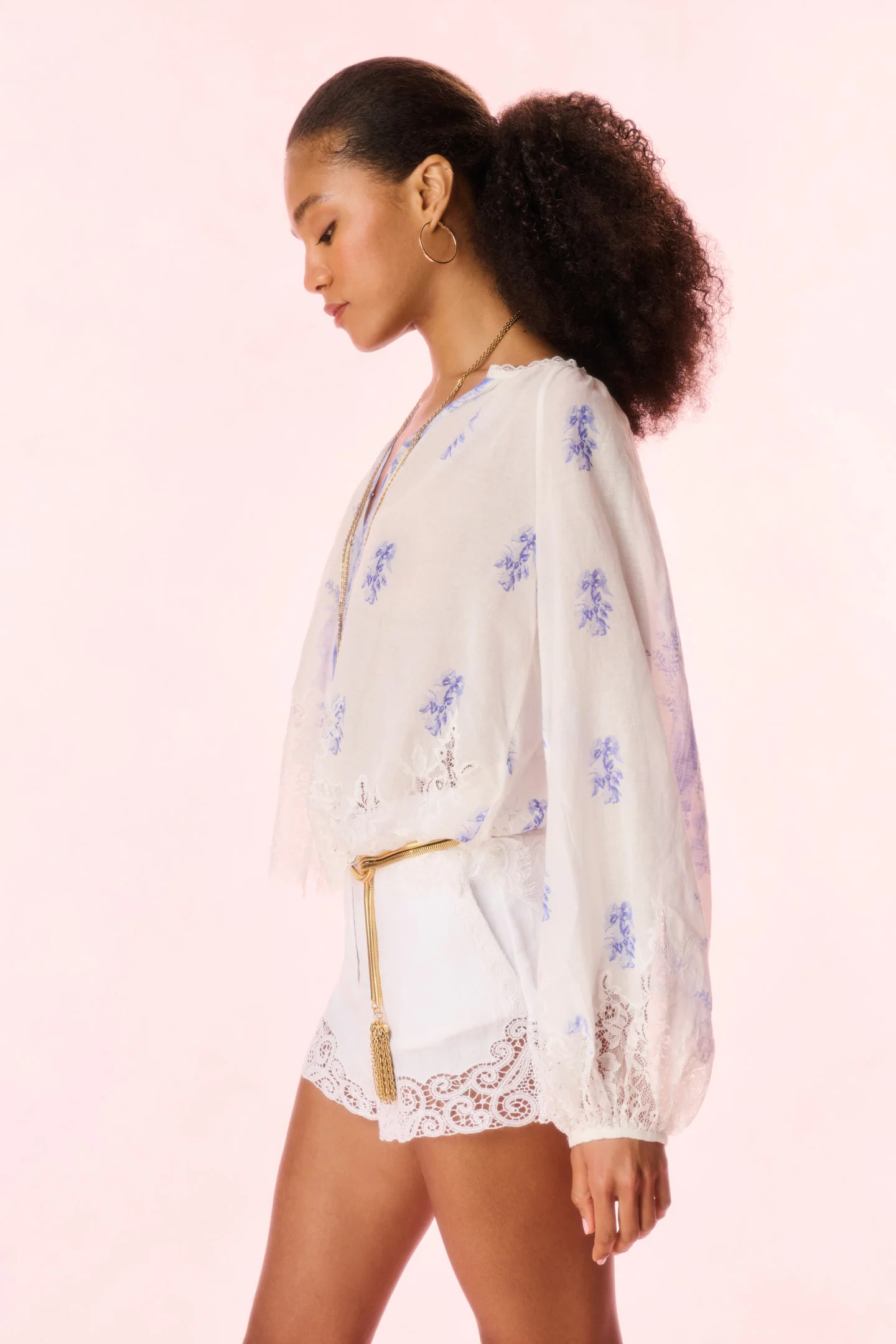 Dresner Cotton Lace-Trimmed Blouse - Image 3