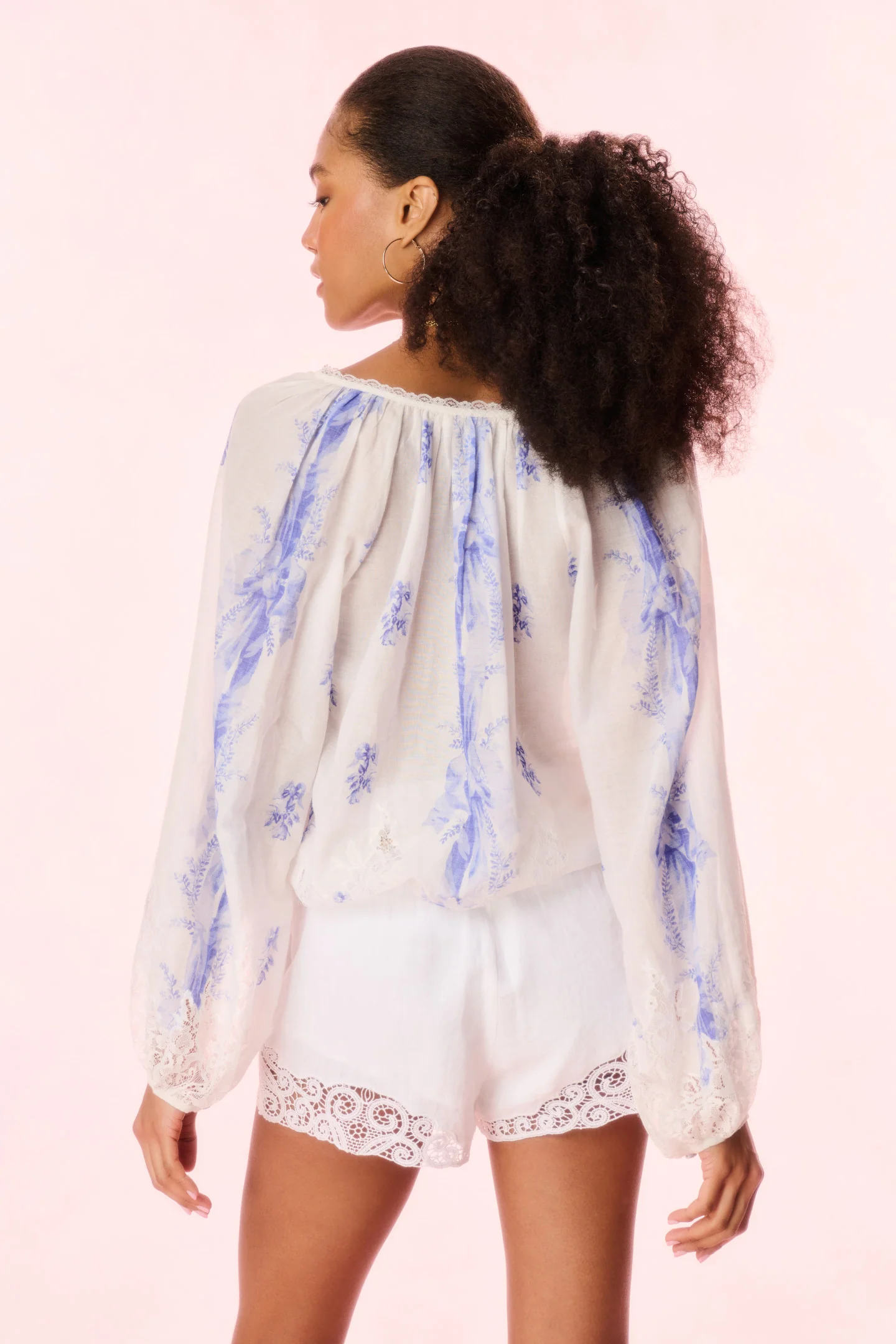 Dresner Cotton Lace-Trimmed Blouse - Image 4