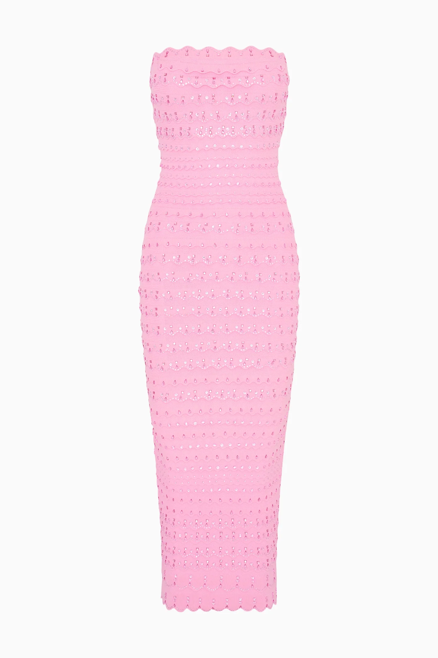 Eclipse Rhinestone Scallop Bandage Dress - Image 5