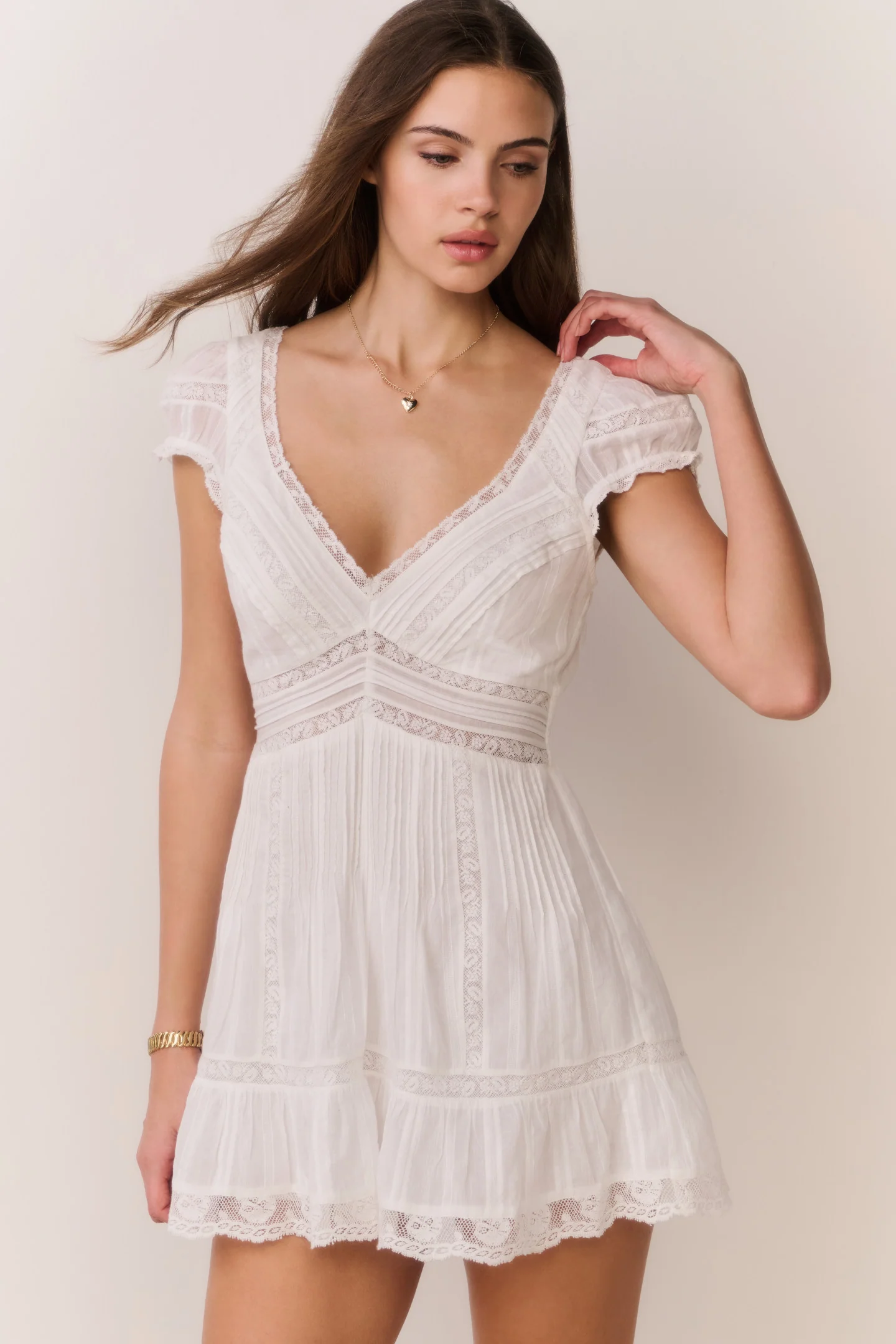Edena Cotton Victorian Mini Dress - Image 2