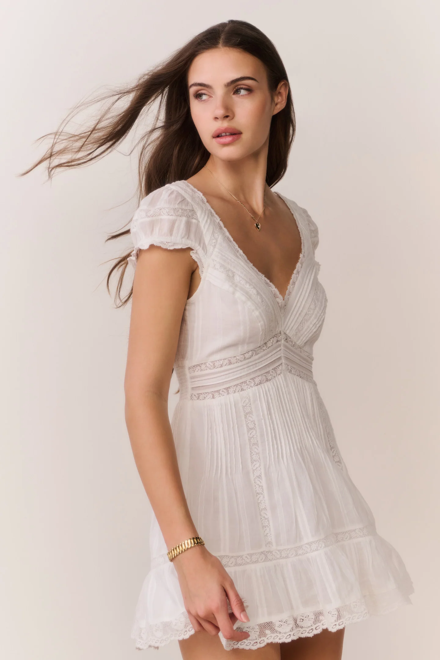 Edena Cotton Victorian Mini Dress - Image 4