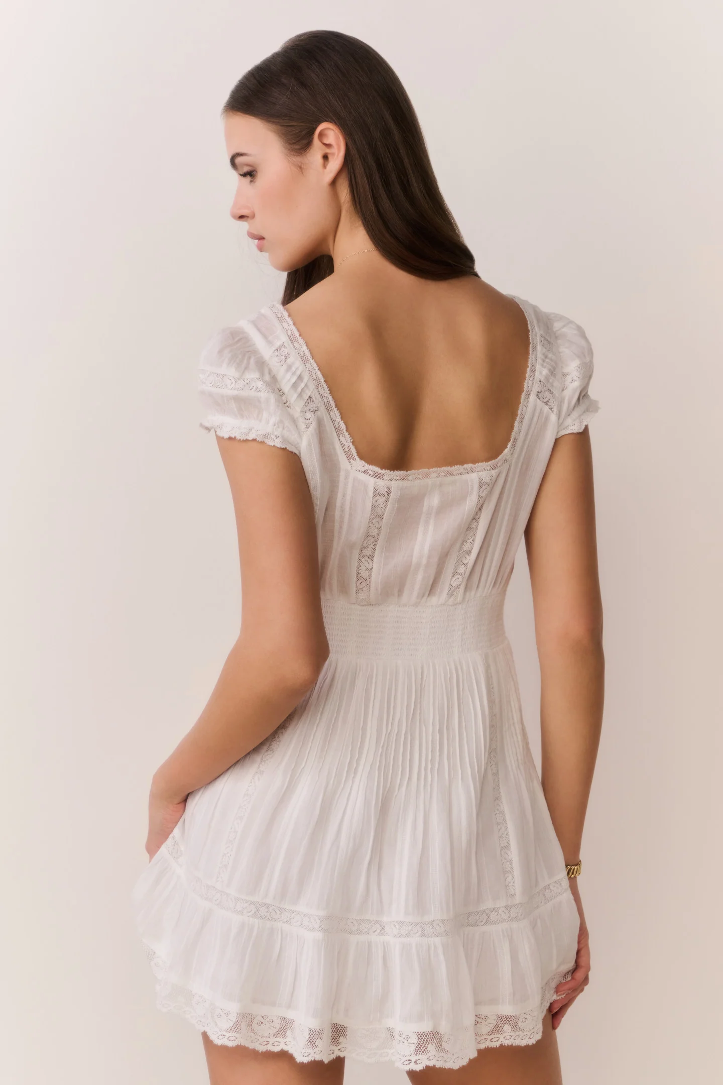 Edena Cotton Victorian Mini Dress - Image 5