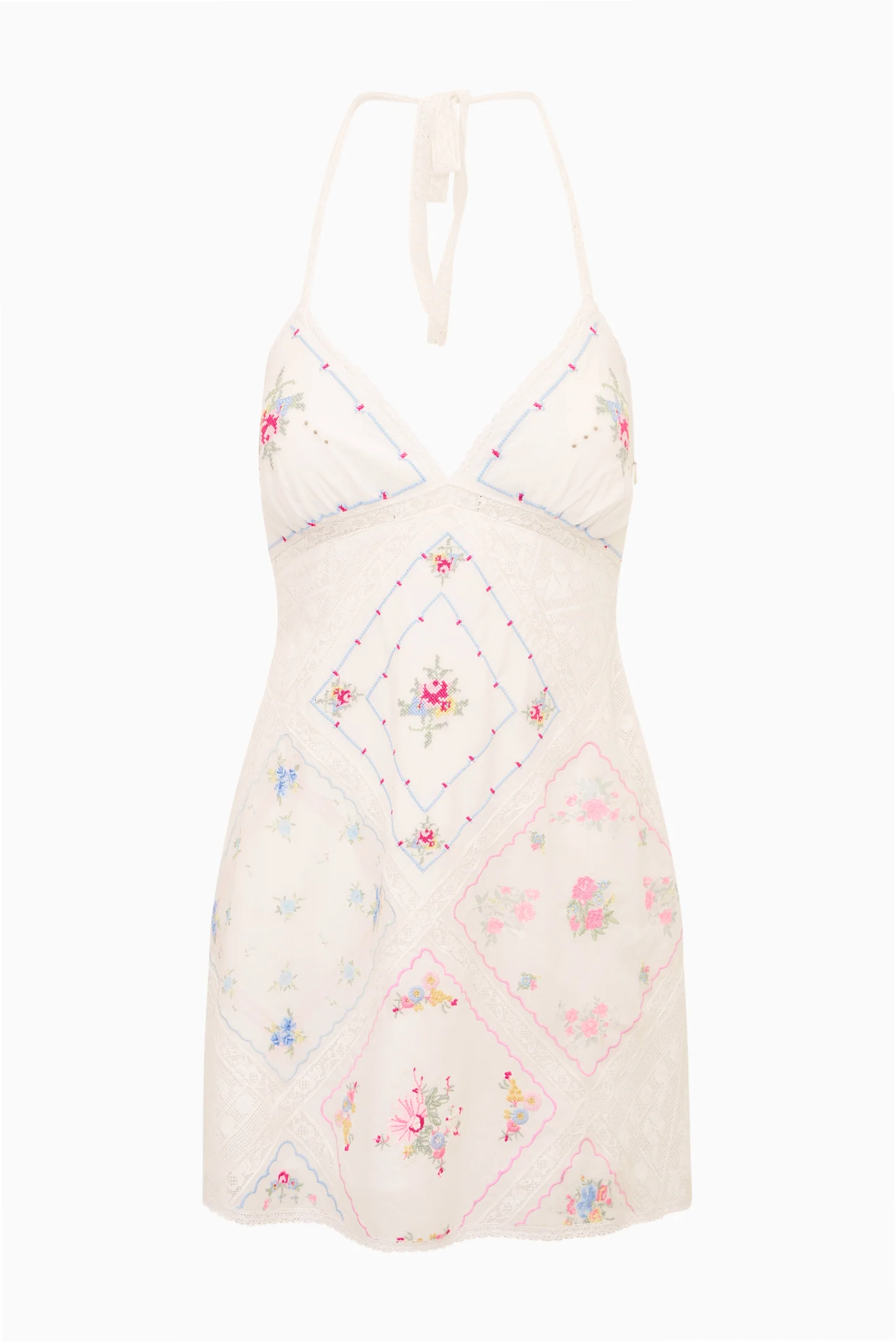 Elira Embroidered Patchwork Mini Dress - Image 6