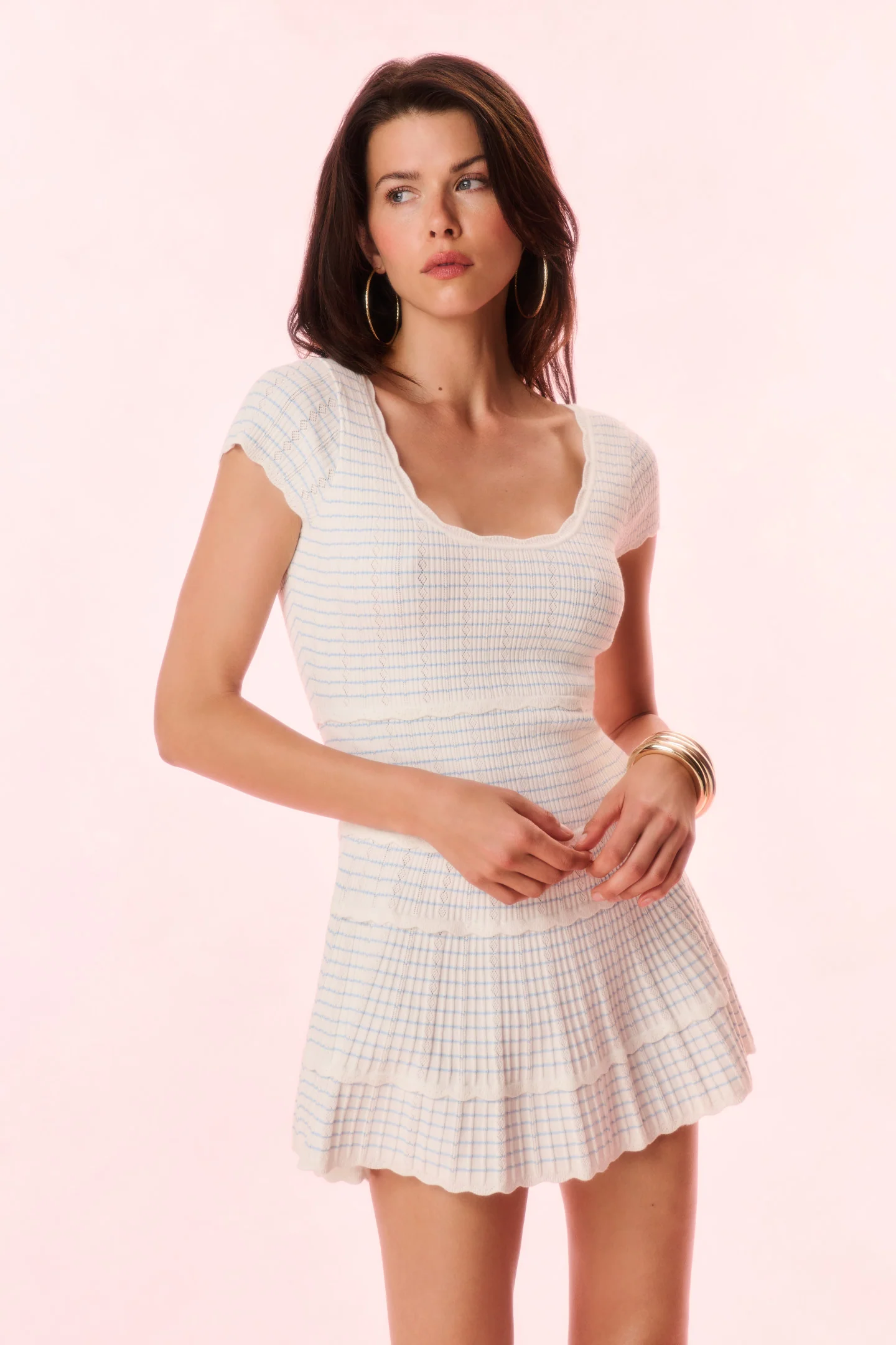 Elisavette Striped Stretch Knit Mini Dress - Image 3