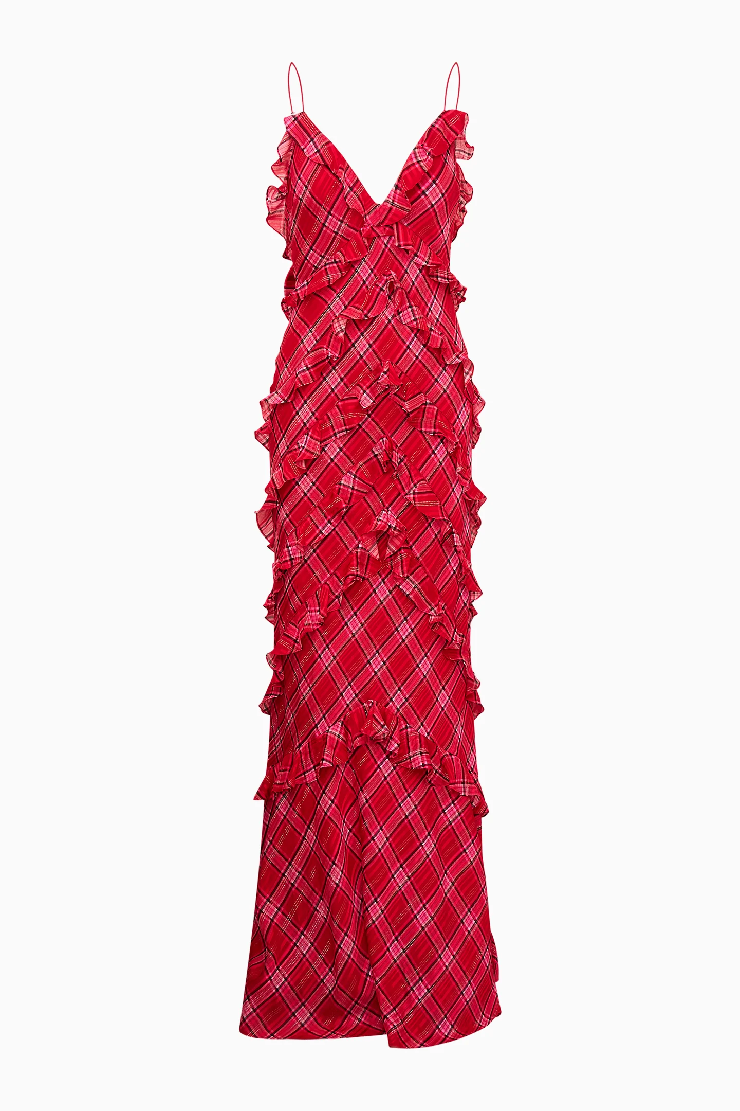 Ellietta Tartan Ruffle Maxi Dress - Image 6