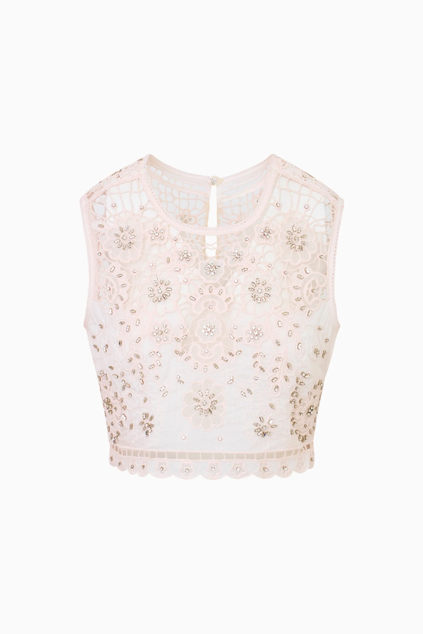 Emeryn Cropped Cotton Lace Top - Image 5