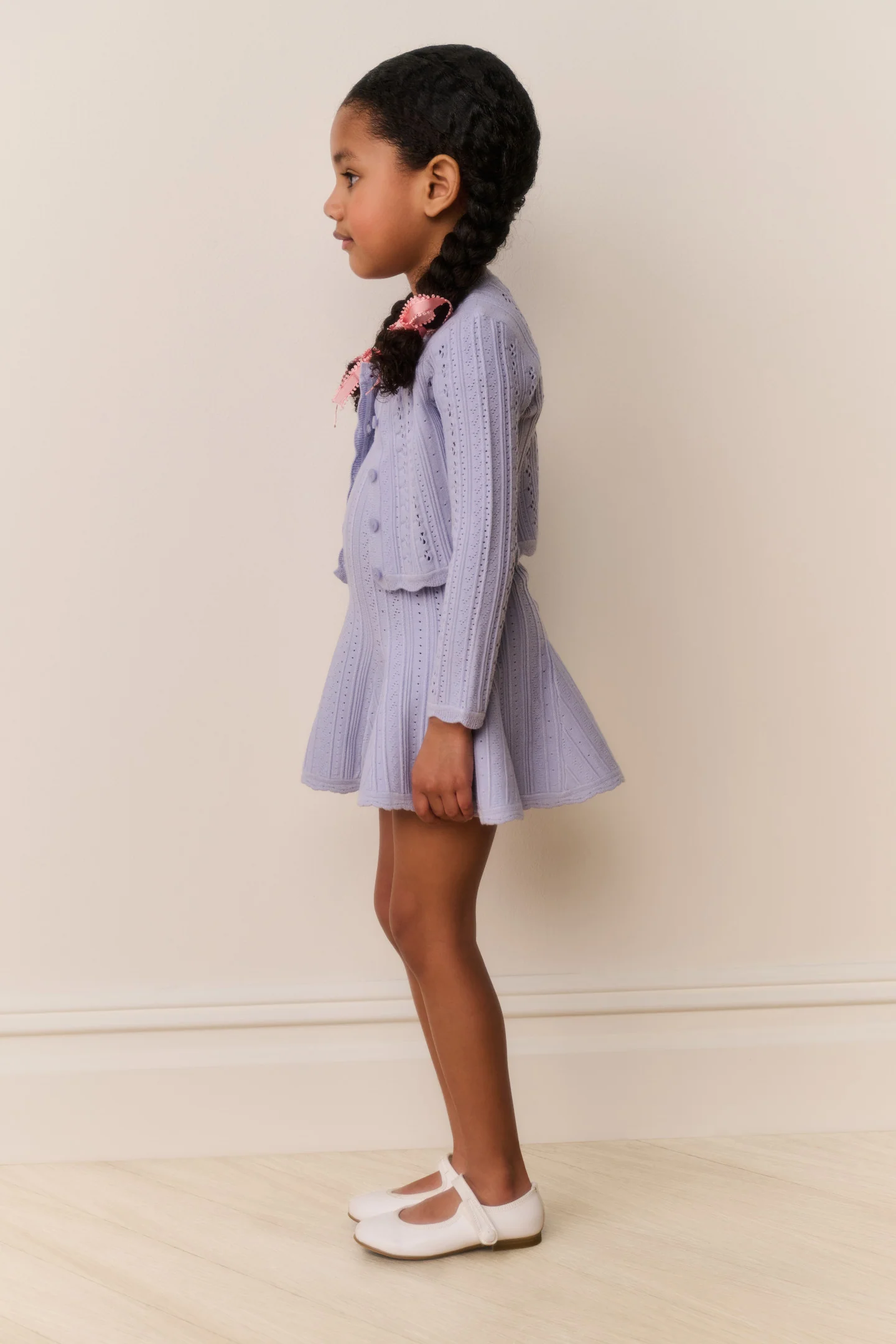 Little Girls Emlynn Pointelle Cardigan - Image 4