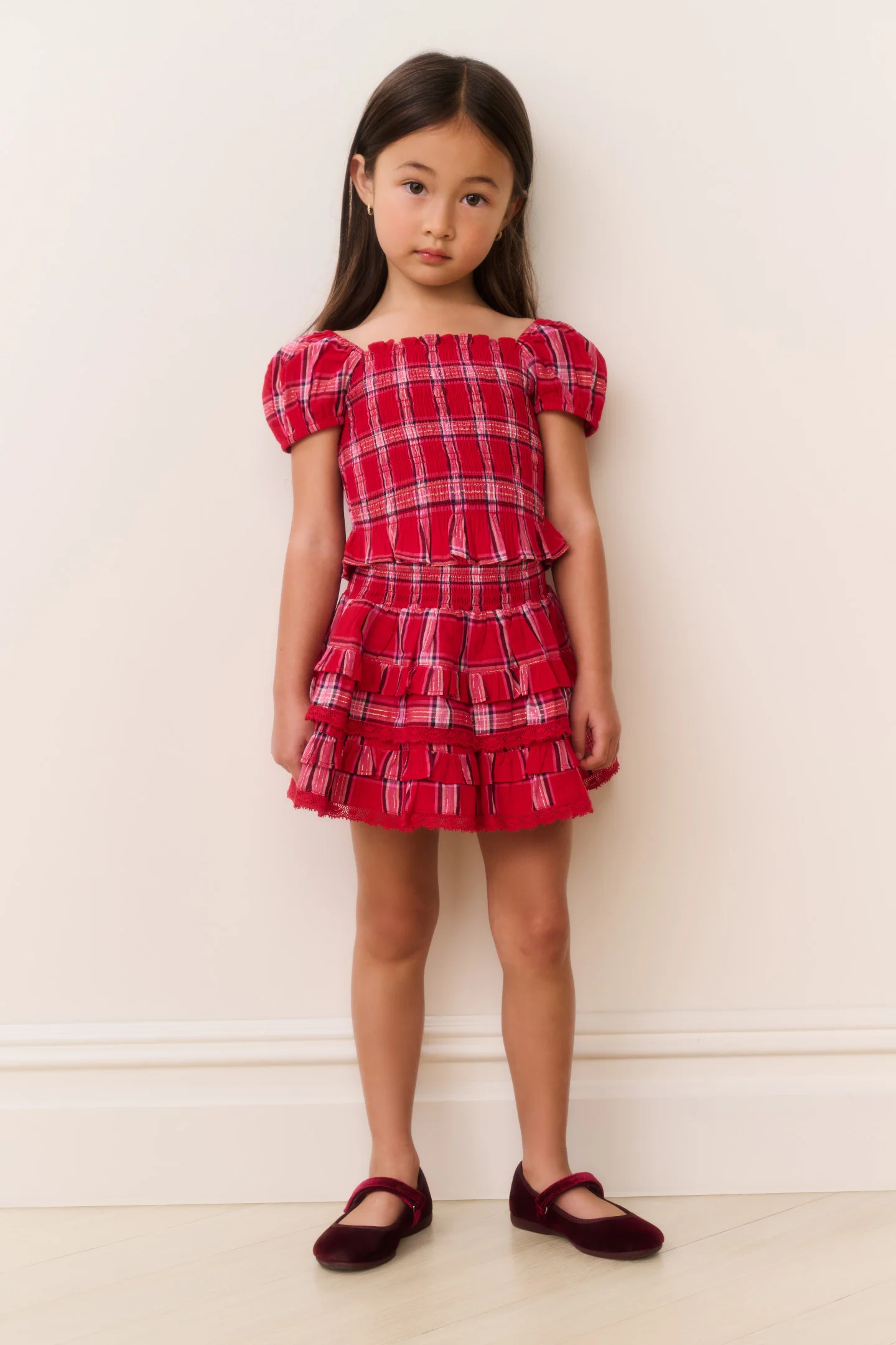 Little Girls Fabielle Tartan Top - Image 3