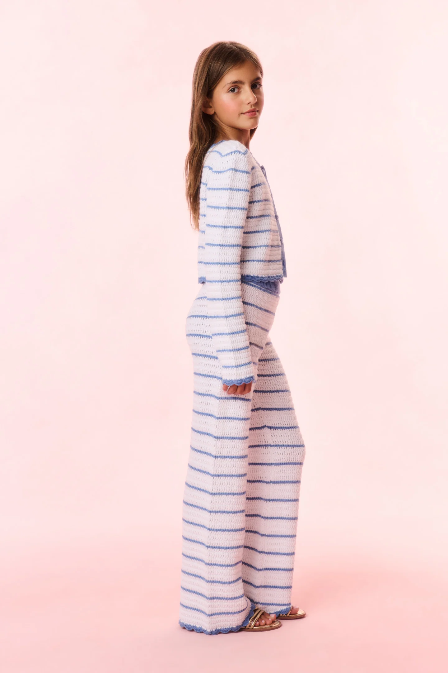Girls Fawna Striped Crochet Pants - Image 4
