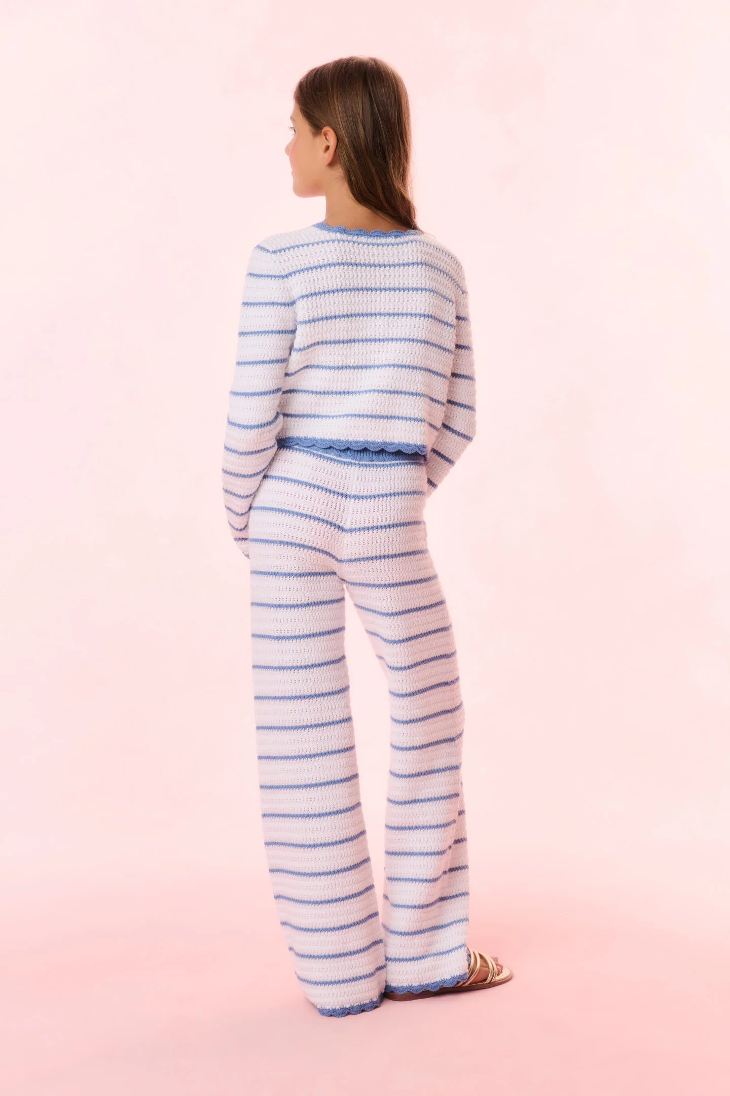 Girls Fawna Striped Crochet Pants - Image 5