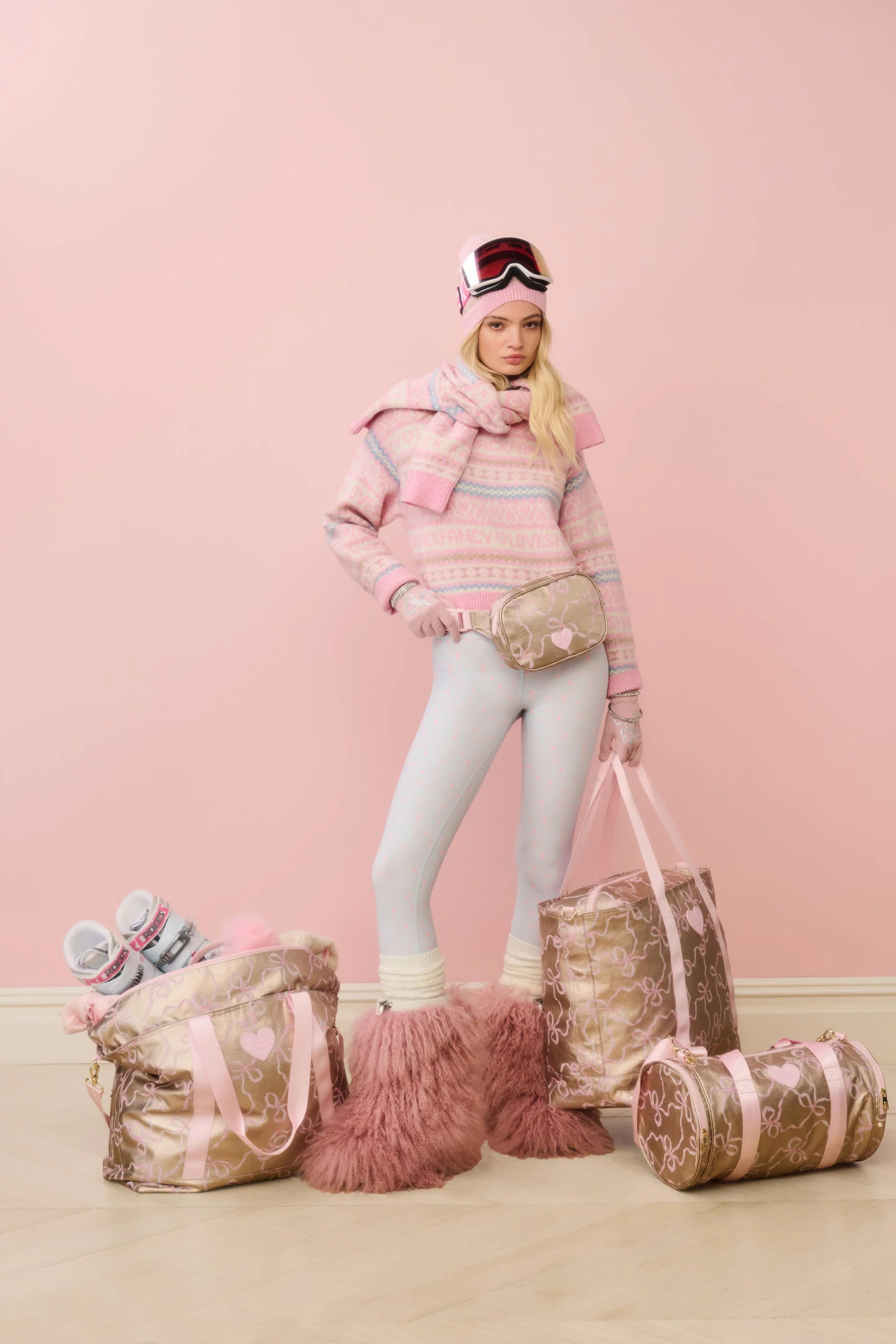 STATE x LoveShackFancy Gold Felix Duffle - Image 3