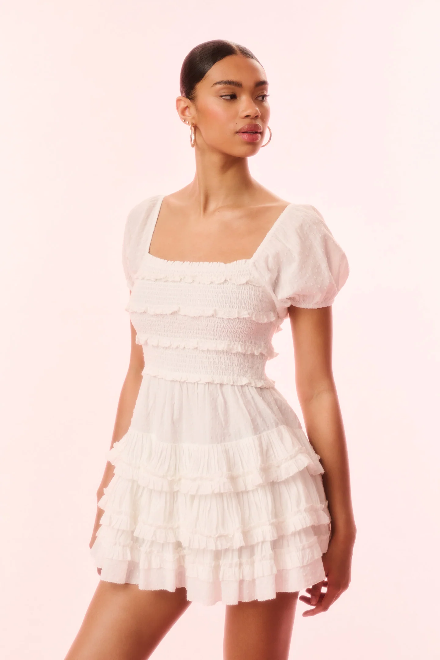 Fellows Cotton Ruffle Mini Dress - Image 3