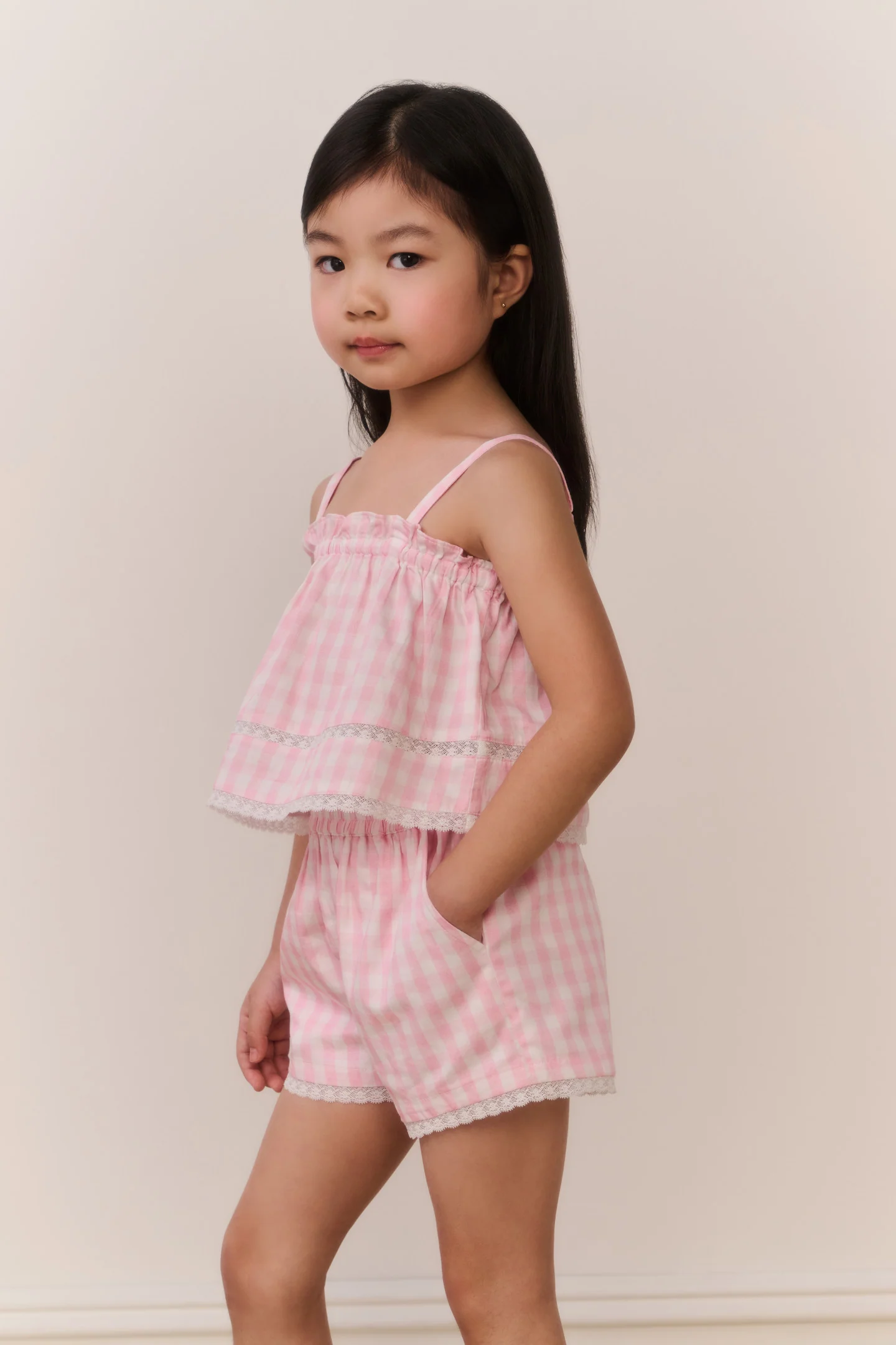 Little Girls Fiorella Gingham Top - Image 3
