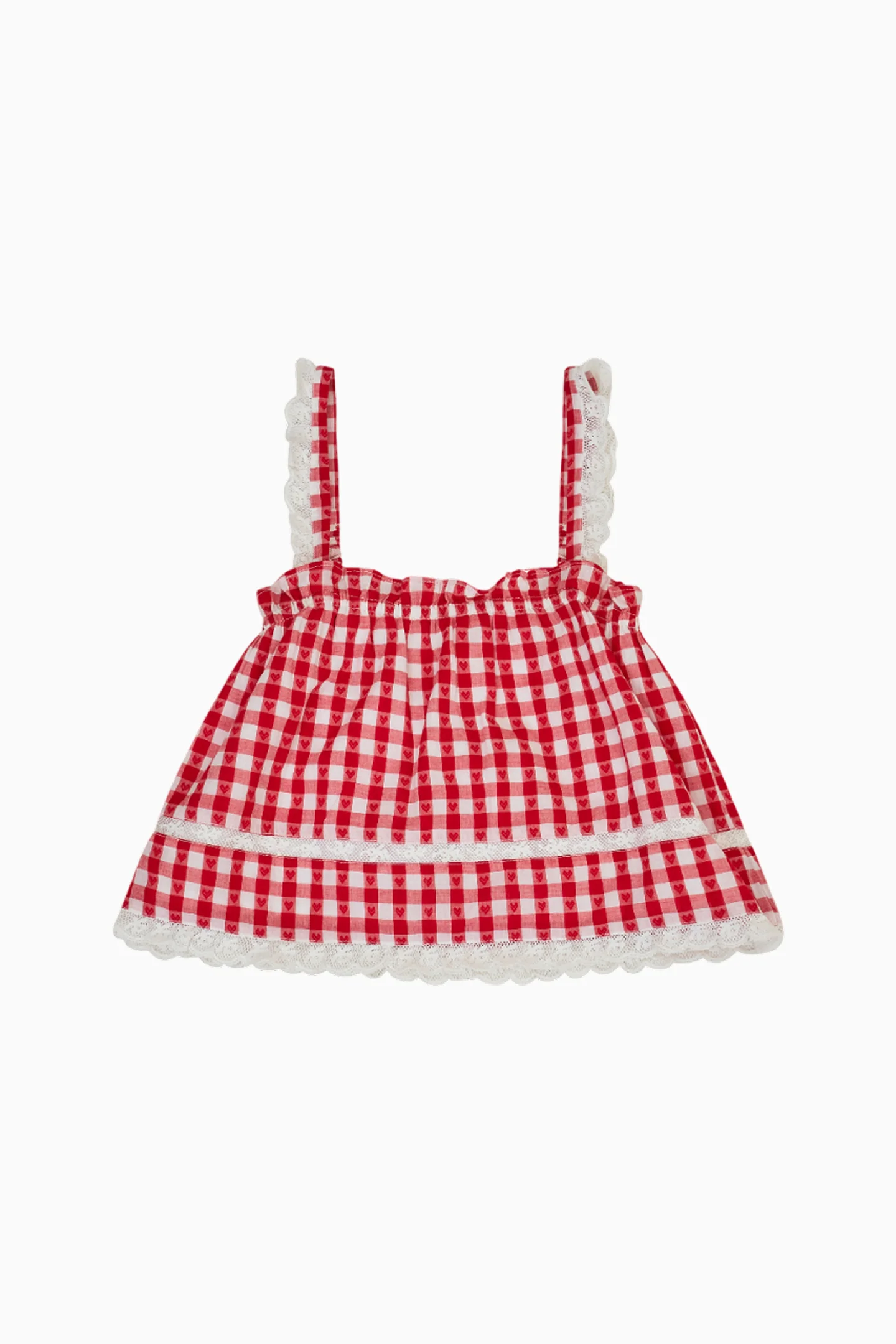 Girls Fiorella Cotton Gingham Top - Image 6