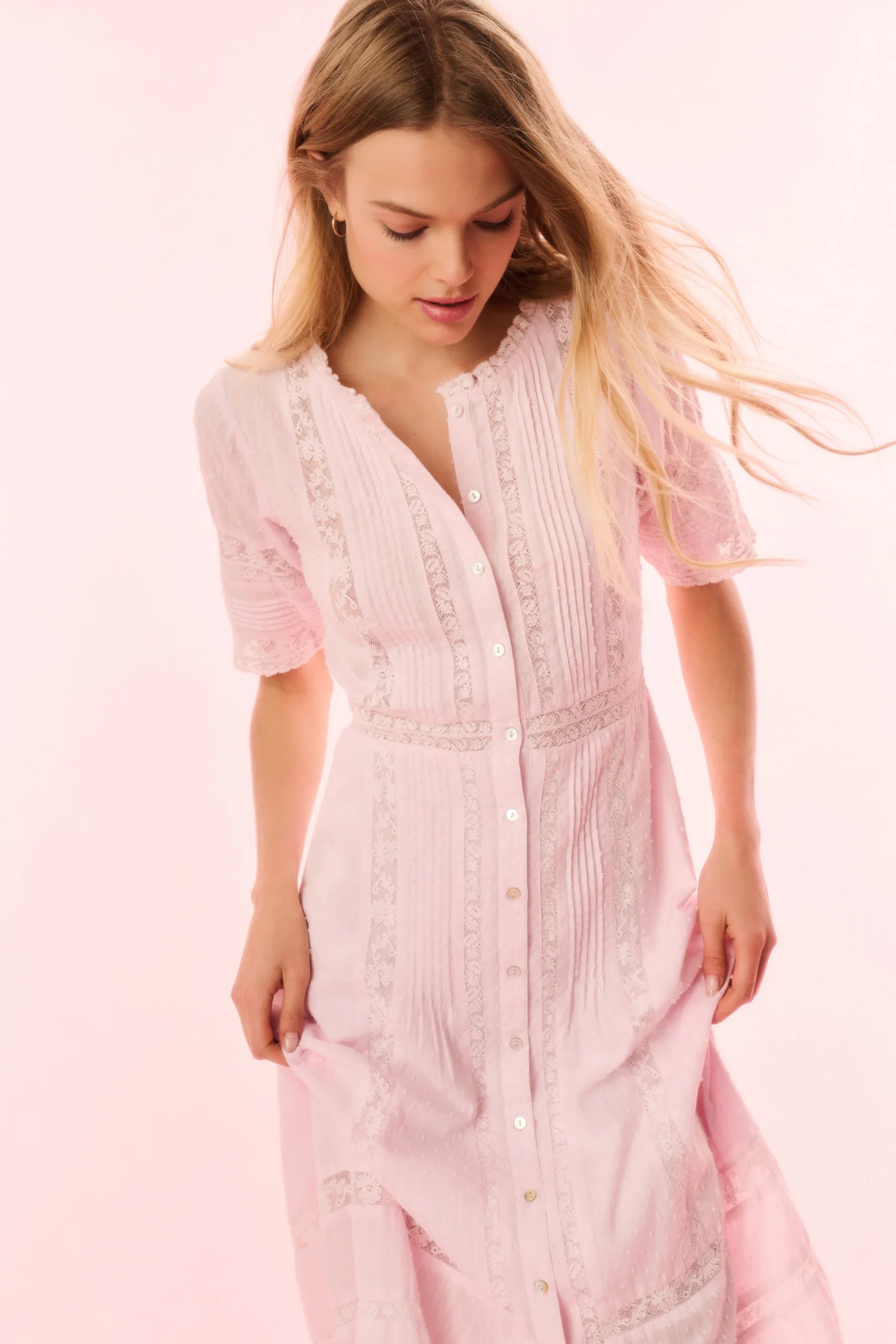 Francilla Cotton Midi Dress - BALLERINA PINK - Image 2