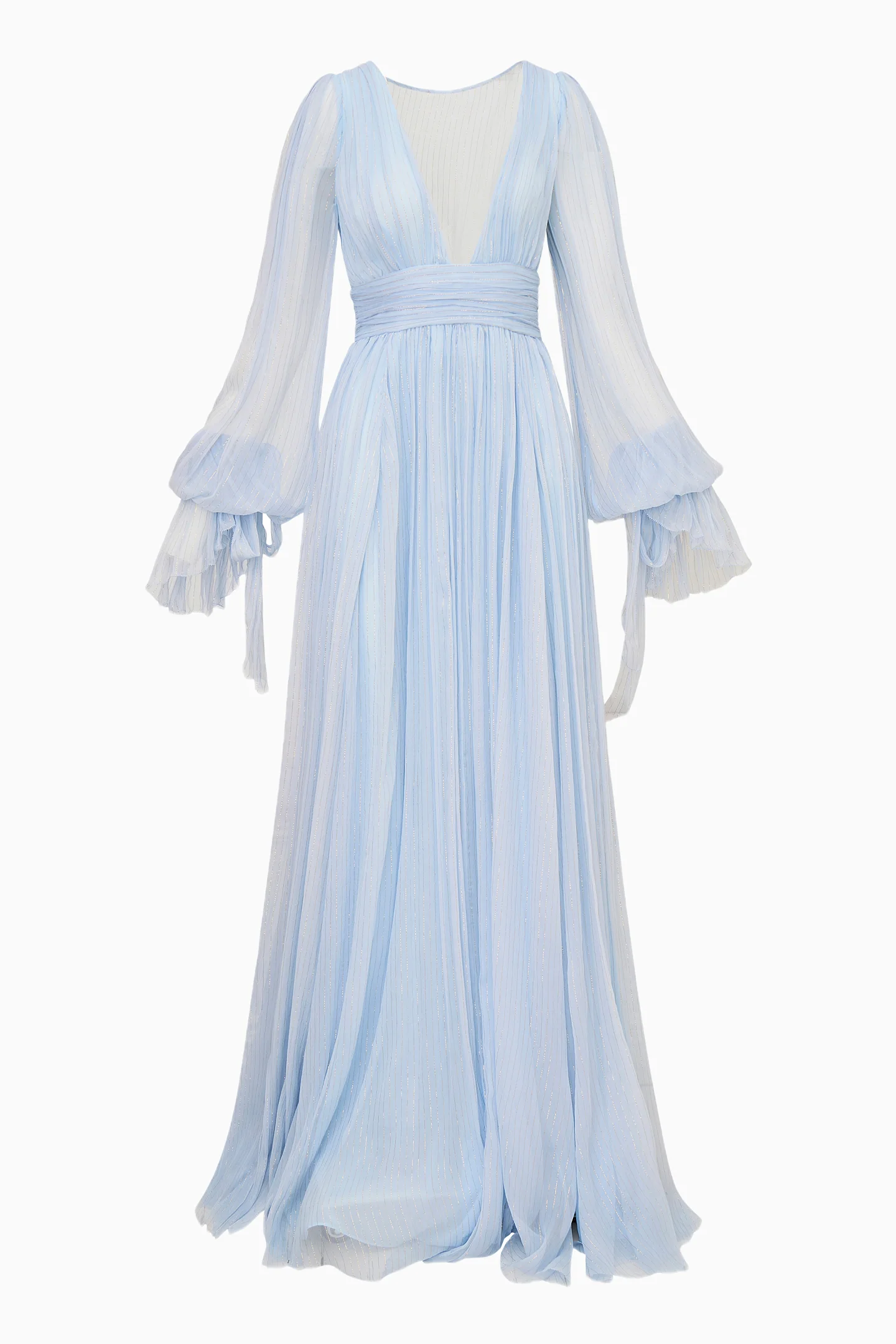 Galatea Metallic Silk Chiffon Maxi Dress - Image 7