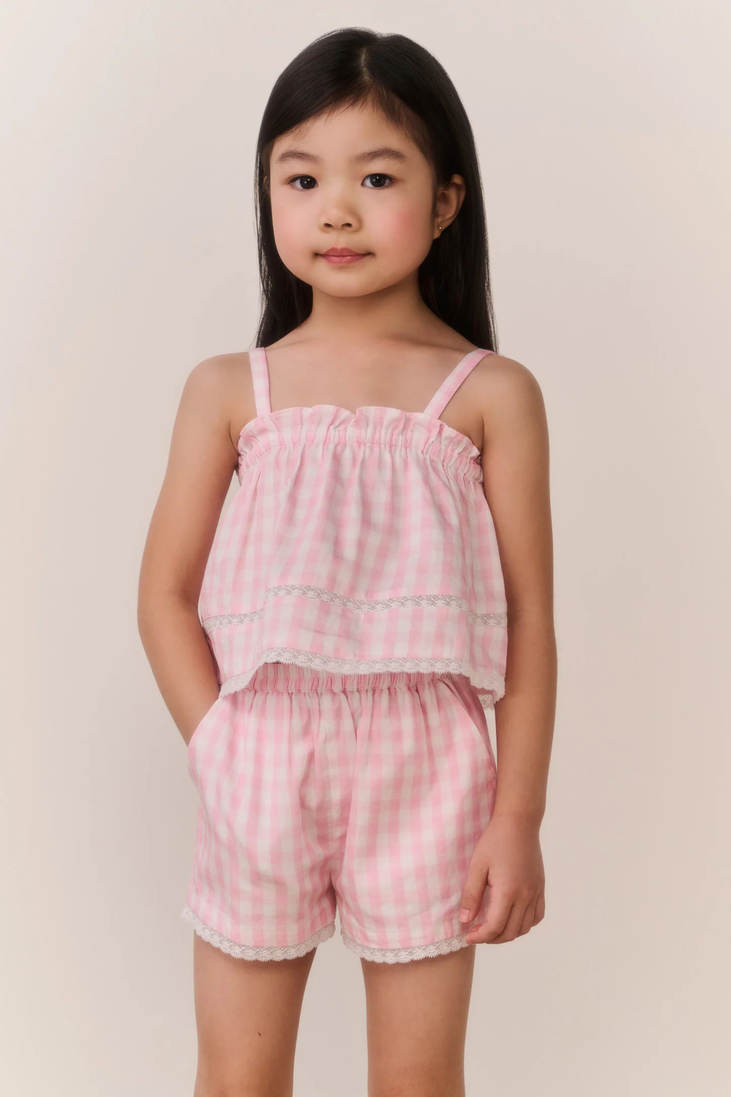 Little Girls Georgie Gingham Shorts - Image 2