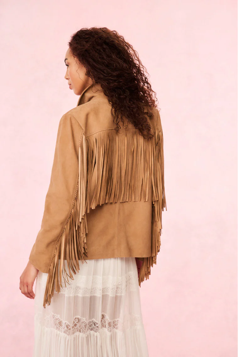 Geraline Suede Fringe Jacket - Image 5