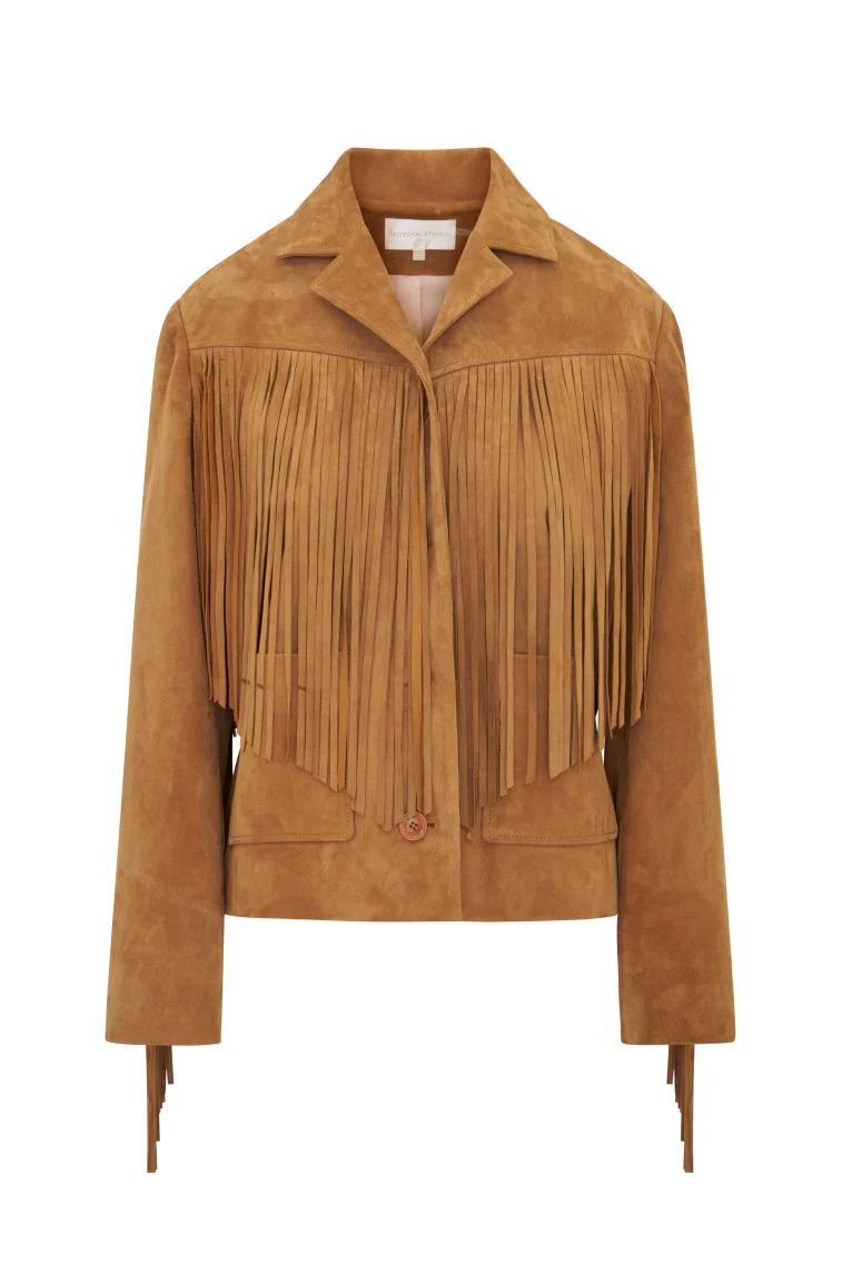Geraline Suede Fringe Jacket - Image 6