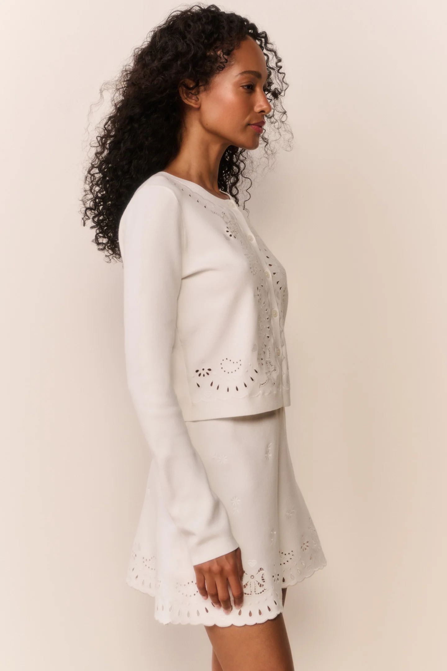 Glindy Knit Bandana Eyelet Mini Skirt - Image 4