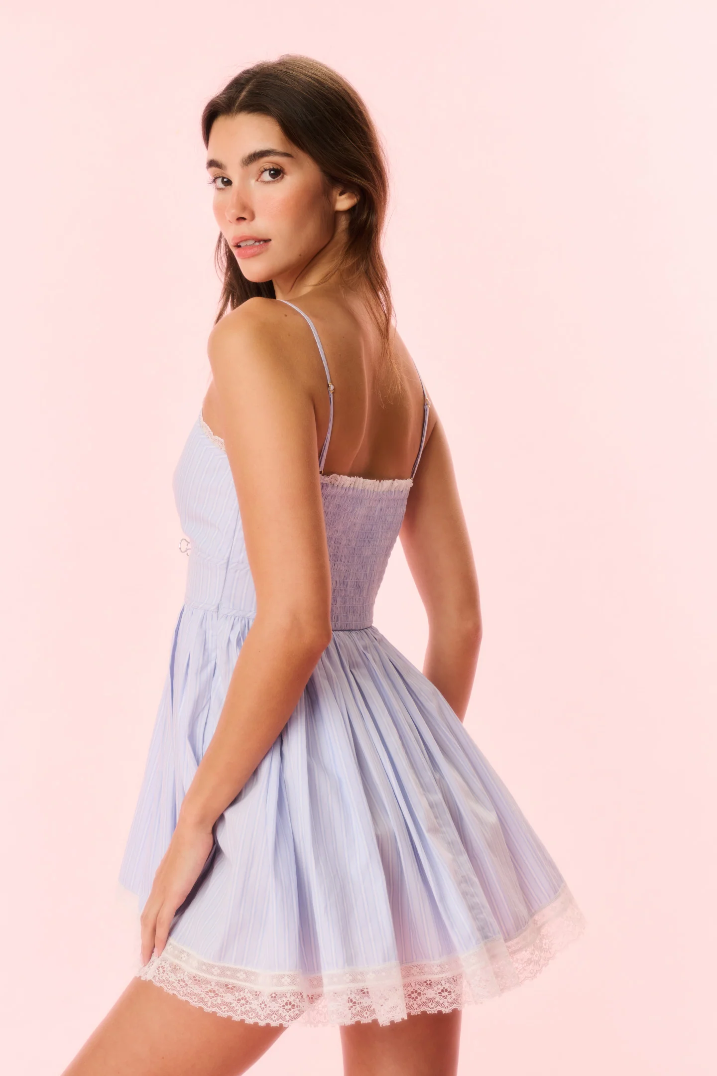 Harrisine Cotton Pinstripe Mini Dress - Image 3
