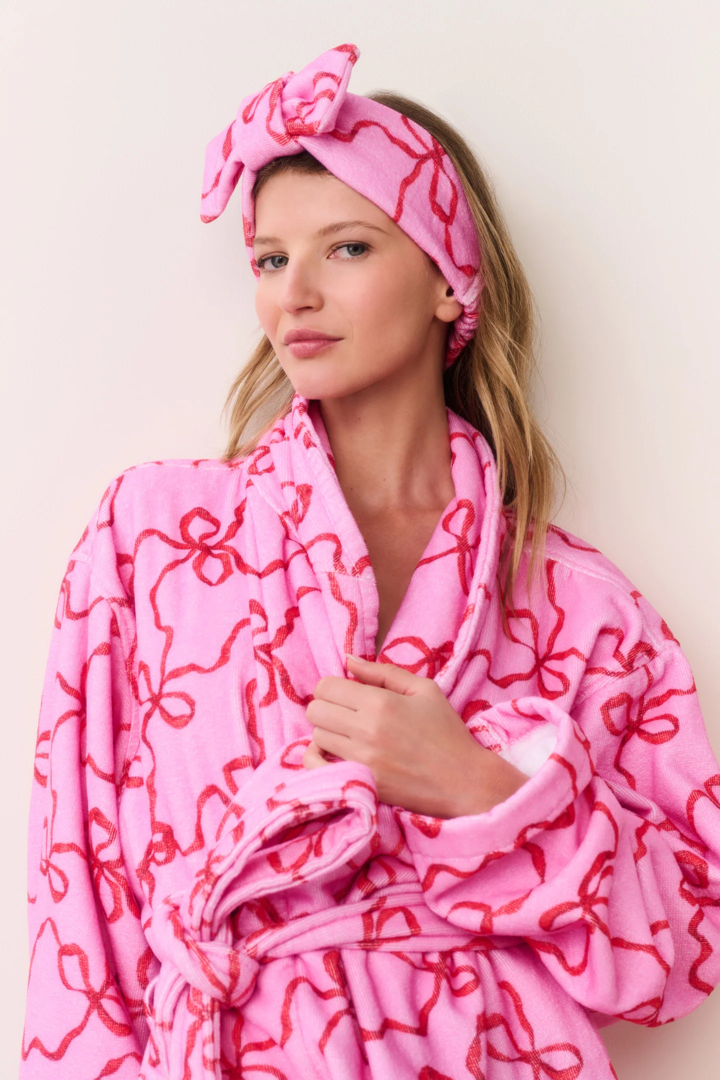 Bow Print Face Wash Beauty Headband - Image 5