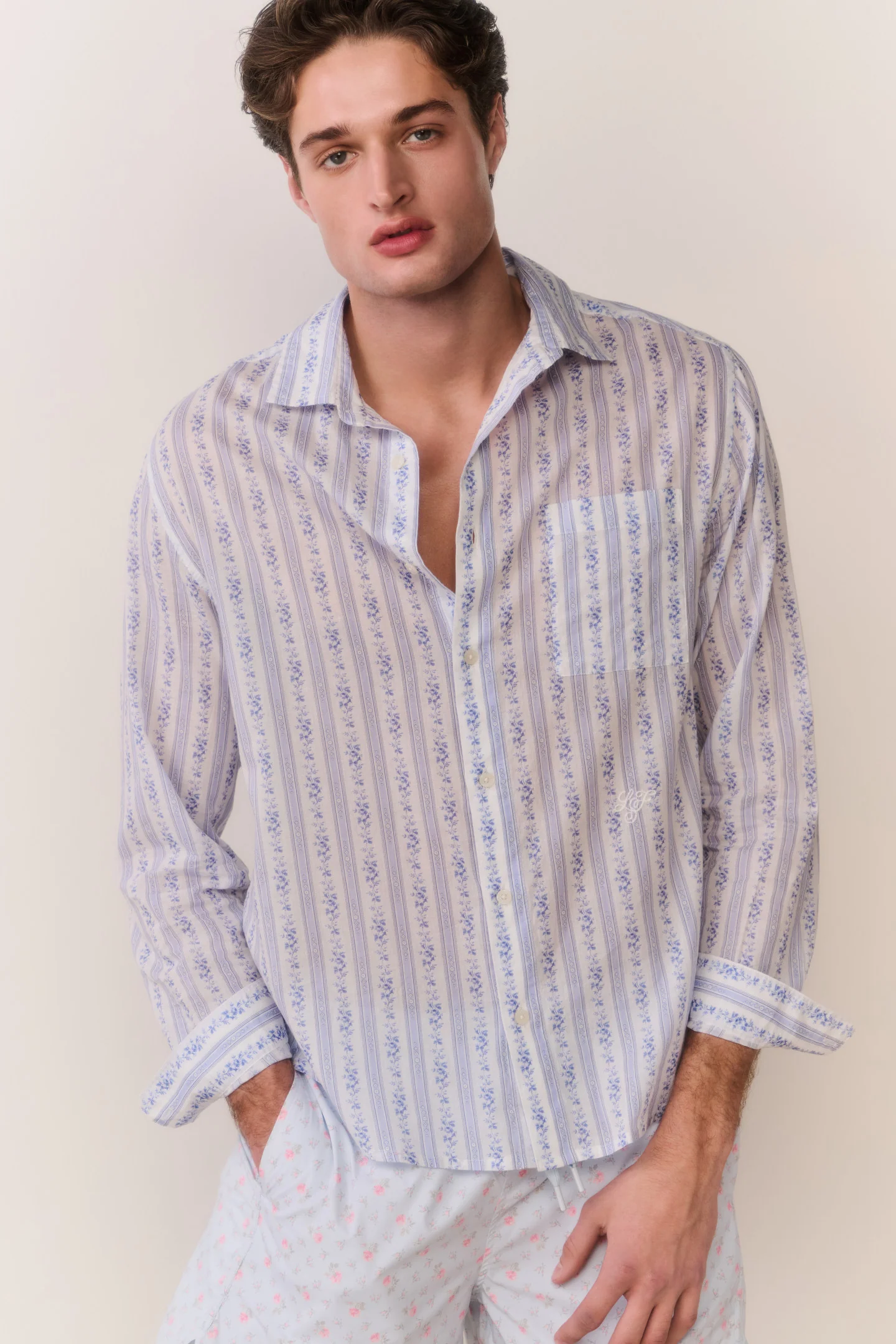 Hudley Floral Cotton Unisex Shirt - Image 10