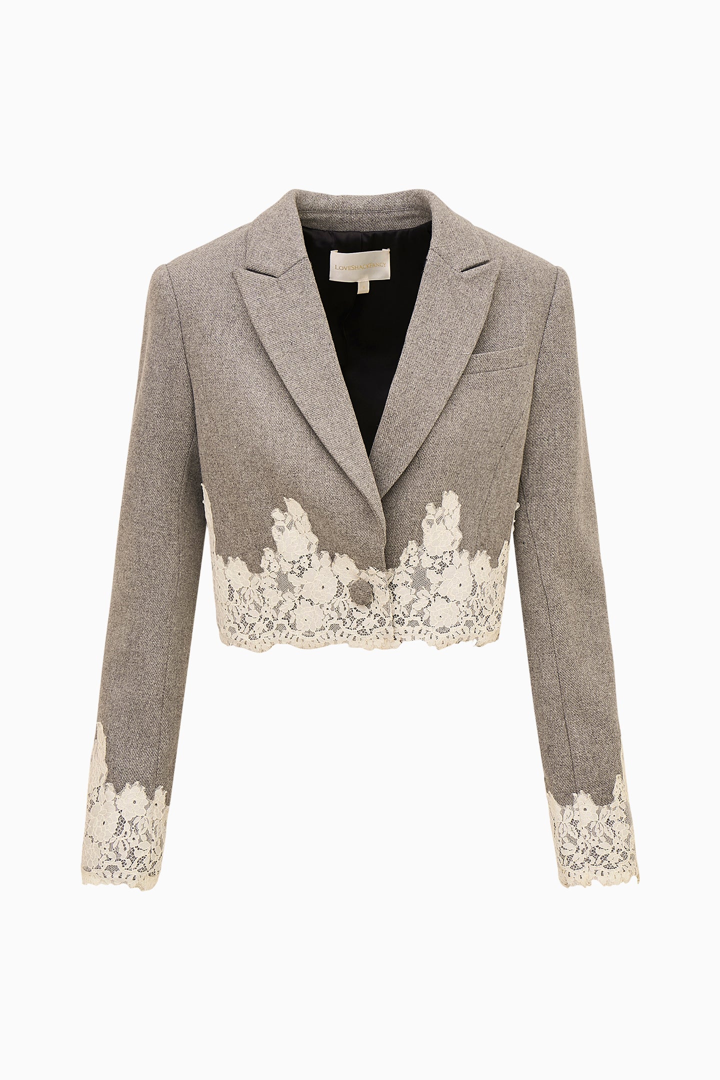 Icarus Cropped Lace-Trimmed Blazer - Image 3