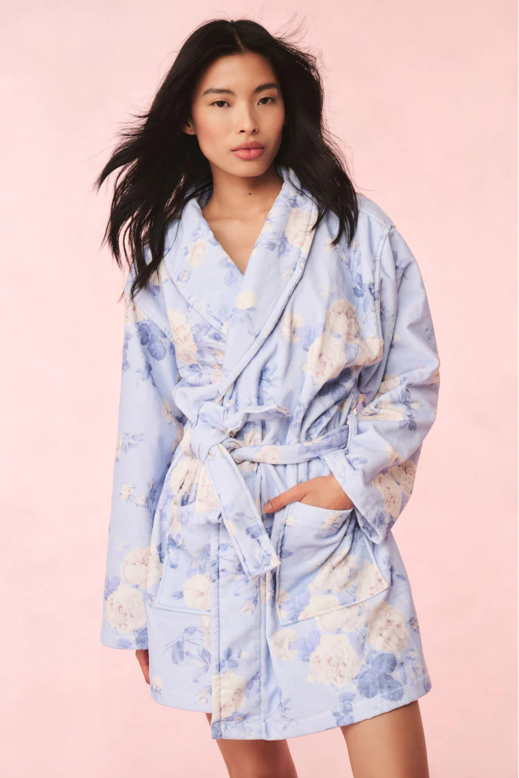 Indie Cotton Bath Robe - WHISPER BLUE - Image 5
