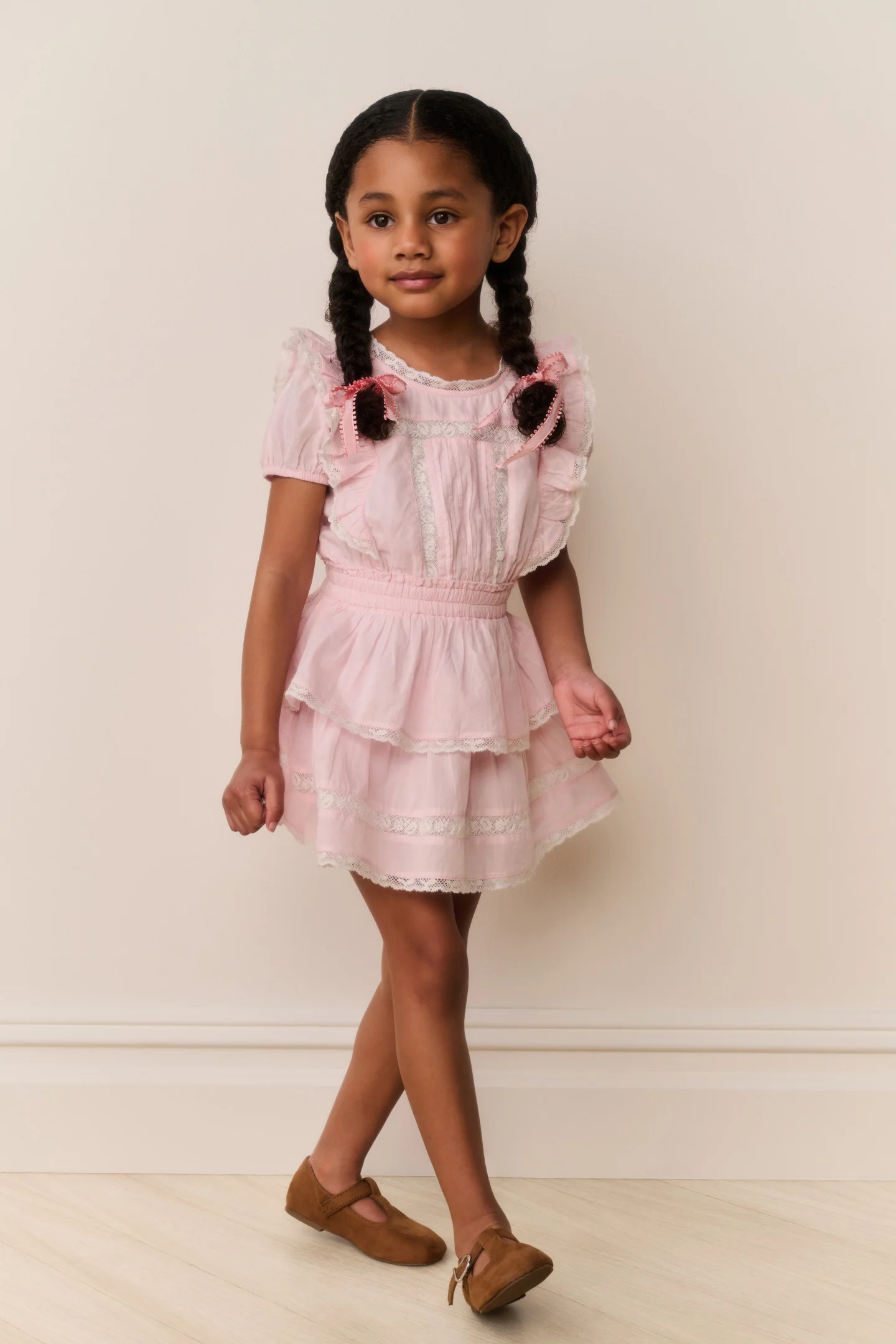 Little Girls Jaime Lace-Trimmed Cotton Dress - Image 2