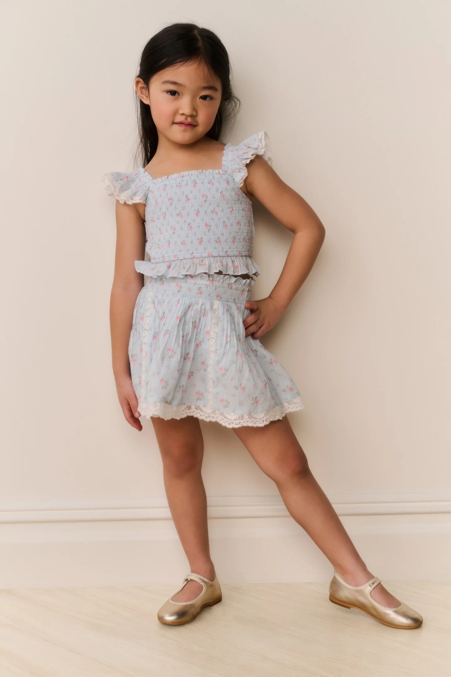 Little Girls Jeanna Floral Cotton Top - Image 3