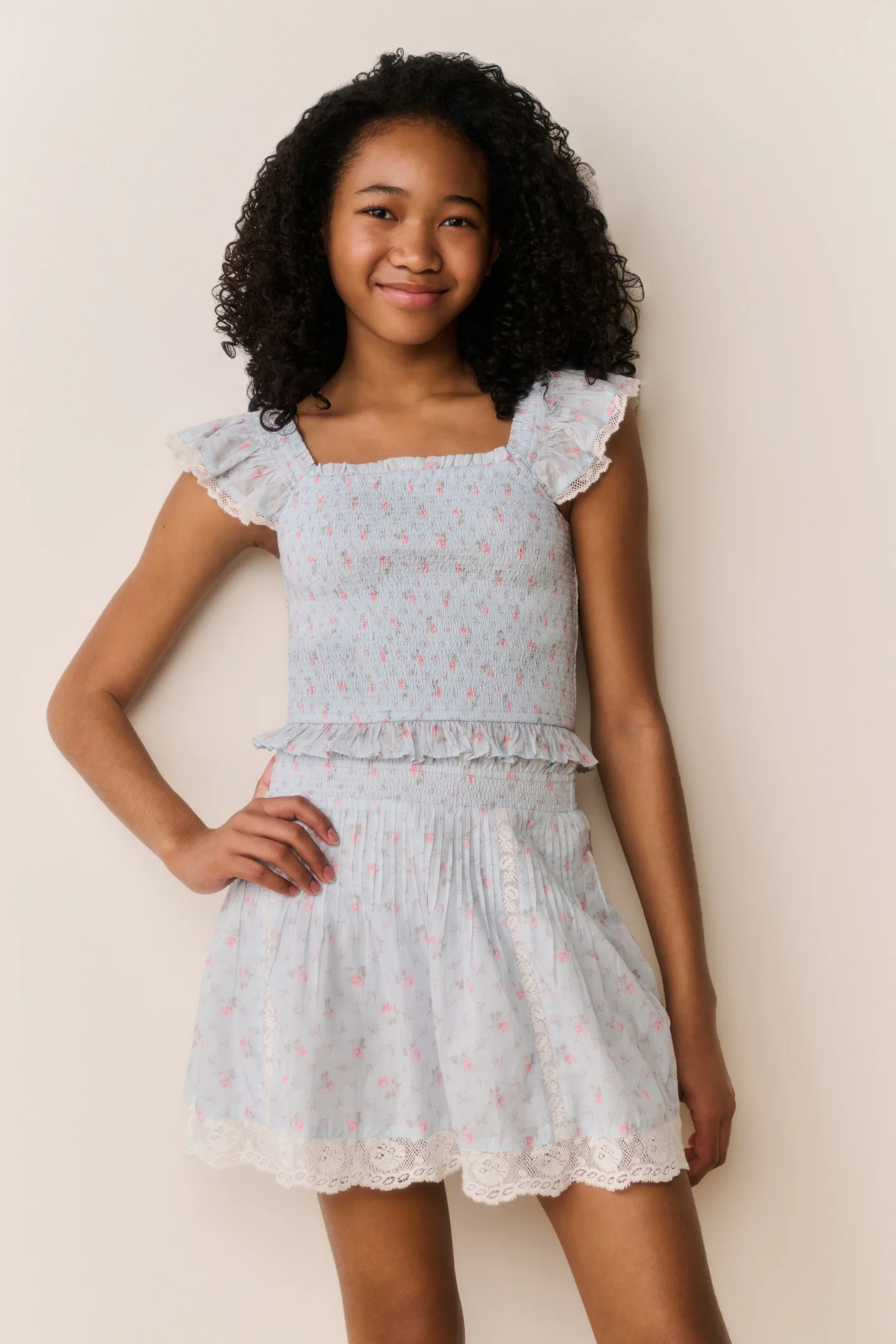 Tween Jeanna Floral Cotton Top - Image 2