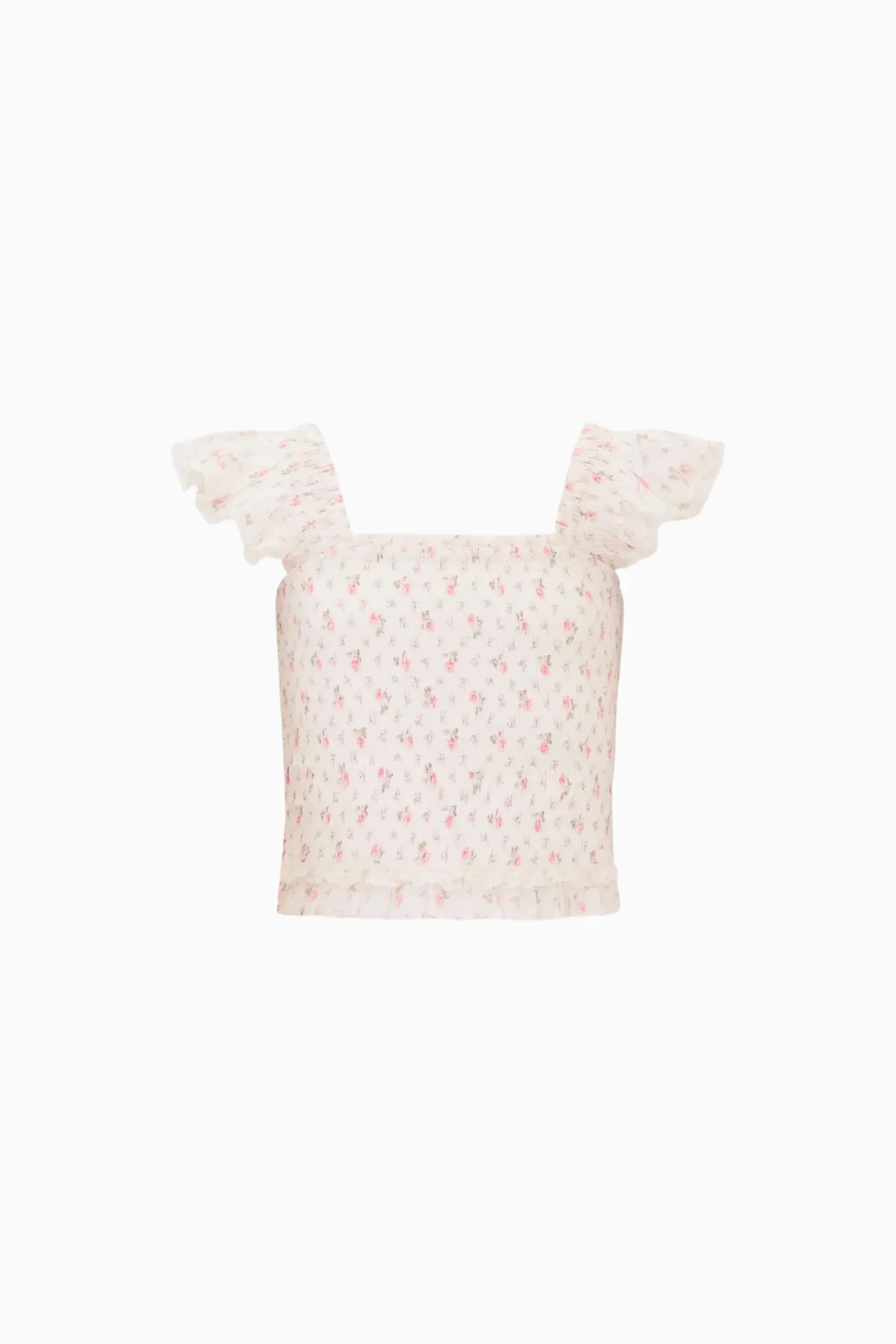 Tween Jeanna Floral Cotton Top - SUNWASHED IVORY - Image 4