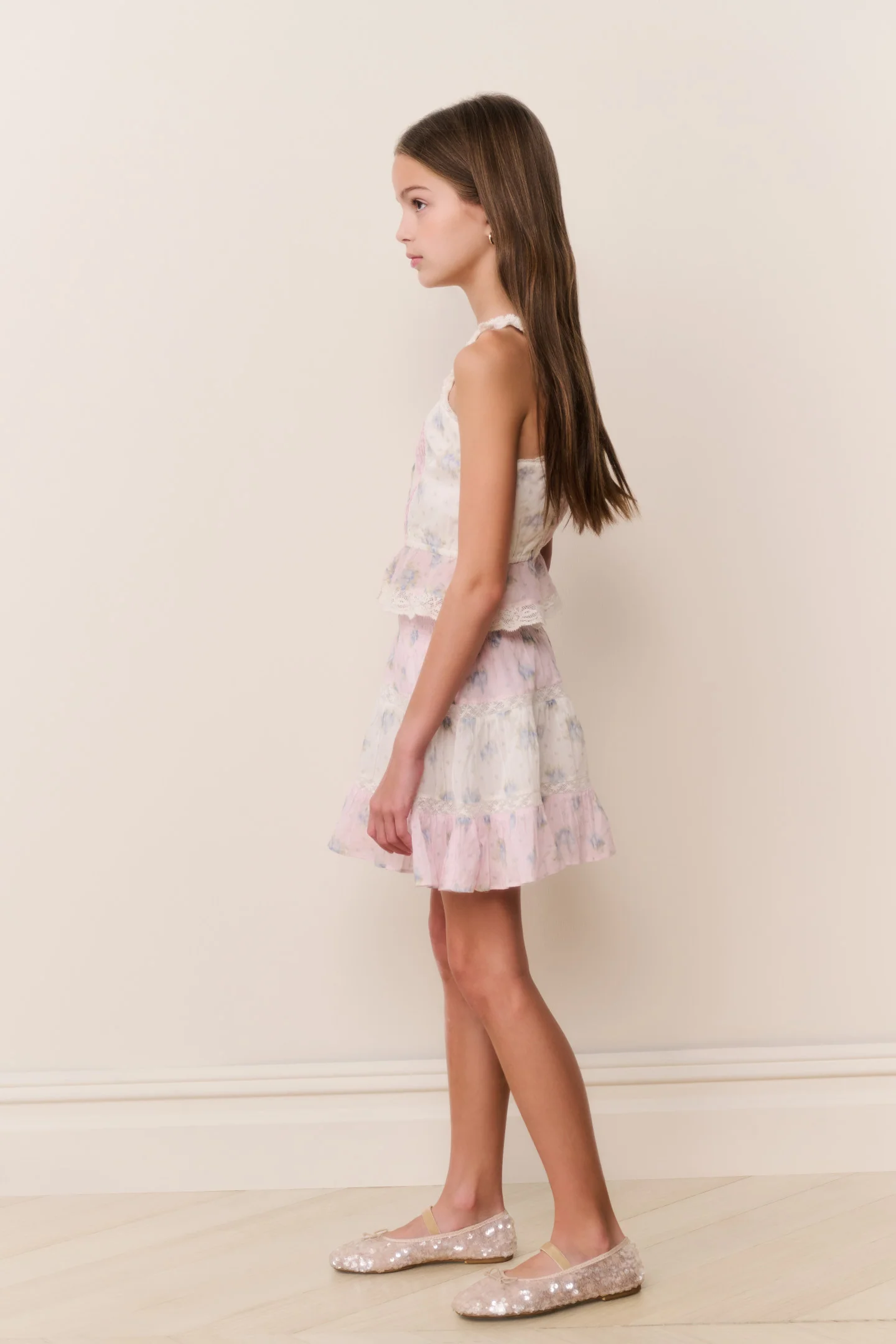 Tween Jessamine Mixed Print Top - Image 3