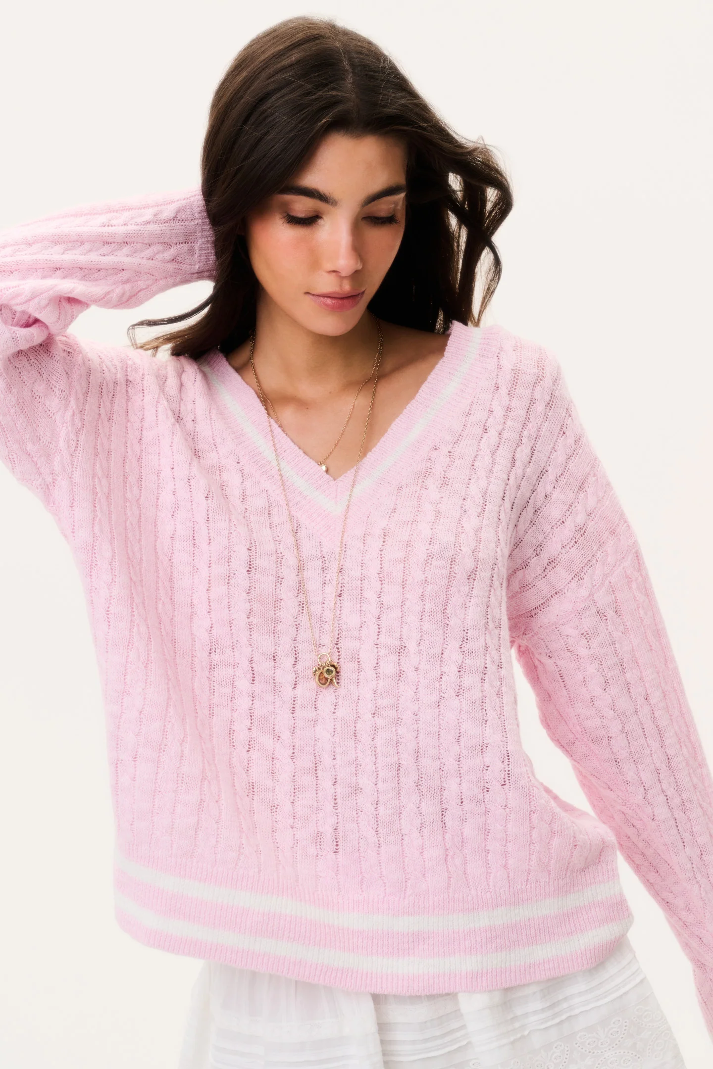 Jessanna Linen-Cotton Cable Knit Pullover - Image 3