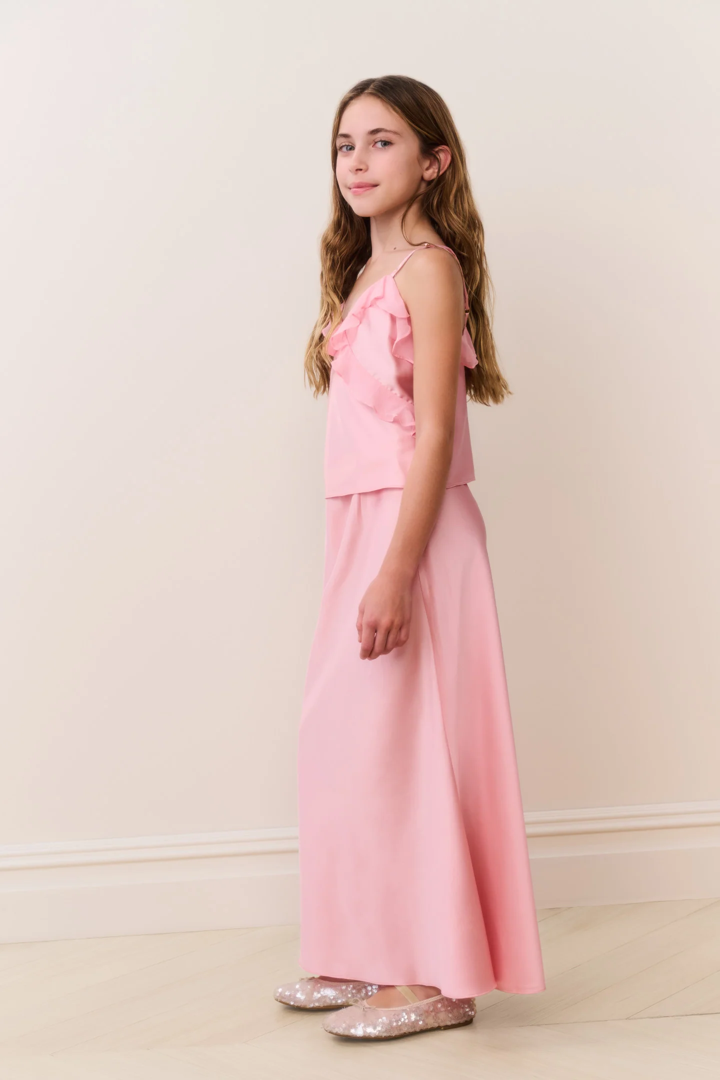 Tween Kalea Charmeuse Ruffle Top - Image 3