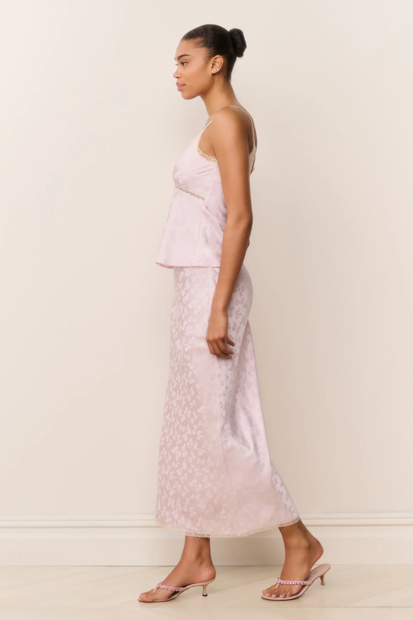 Kalo Silk-Blend Bow Jacquard Maxi Skirt - Image 3