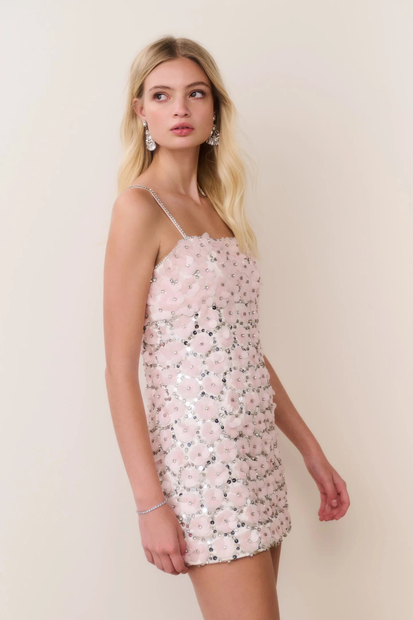 Katarina Floral Embellished Mini Dress - Image 3