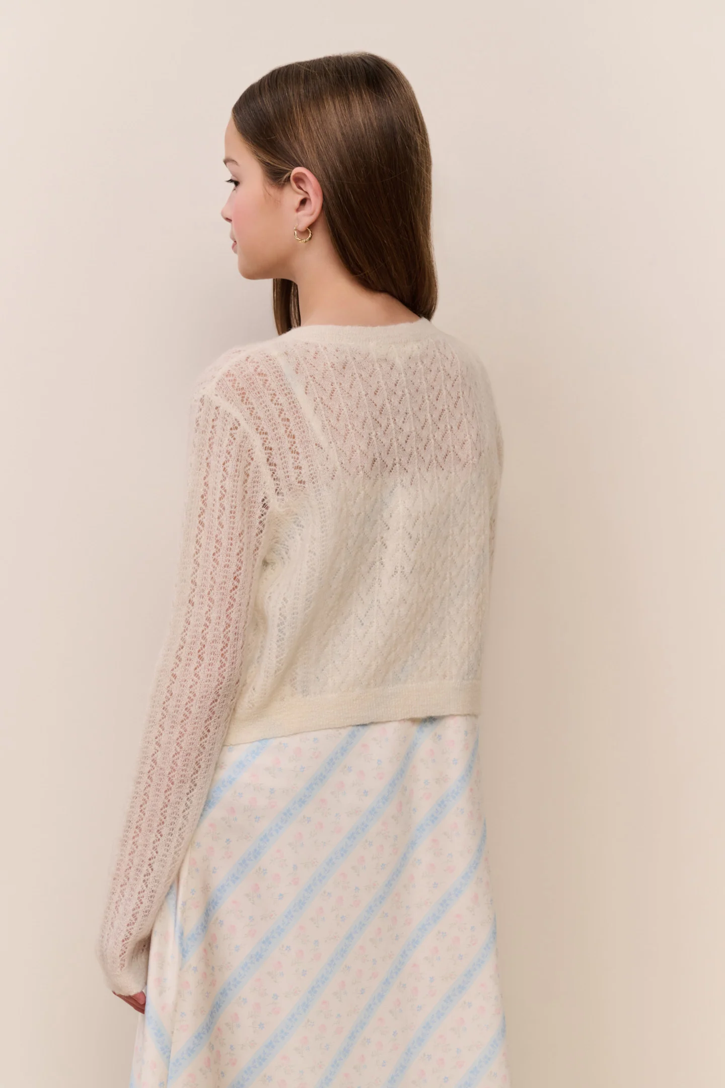 Tween Kena Alpaca-Wool Pointelle Cardigan - Image 4