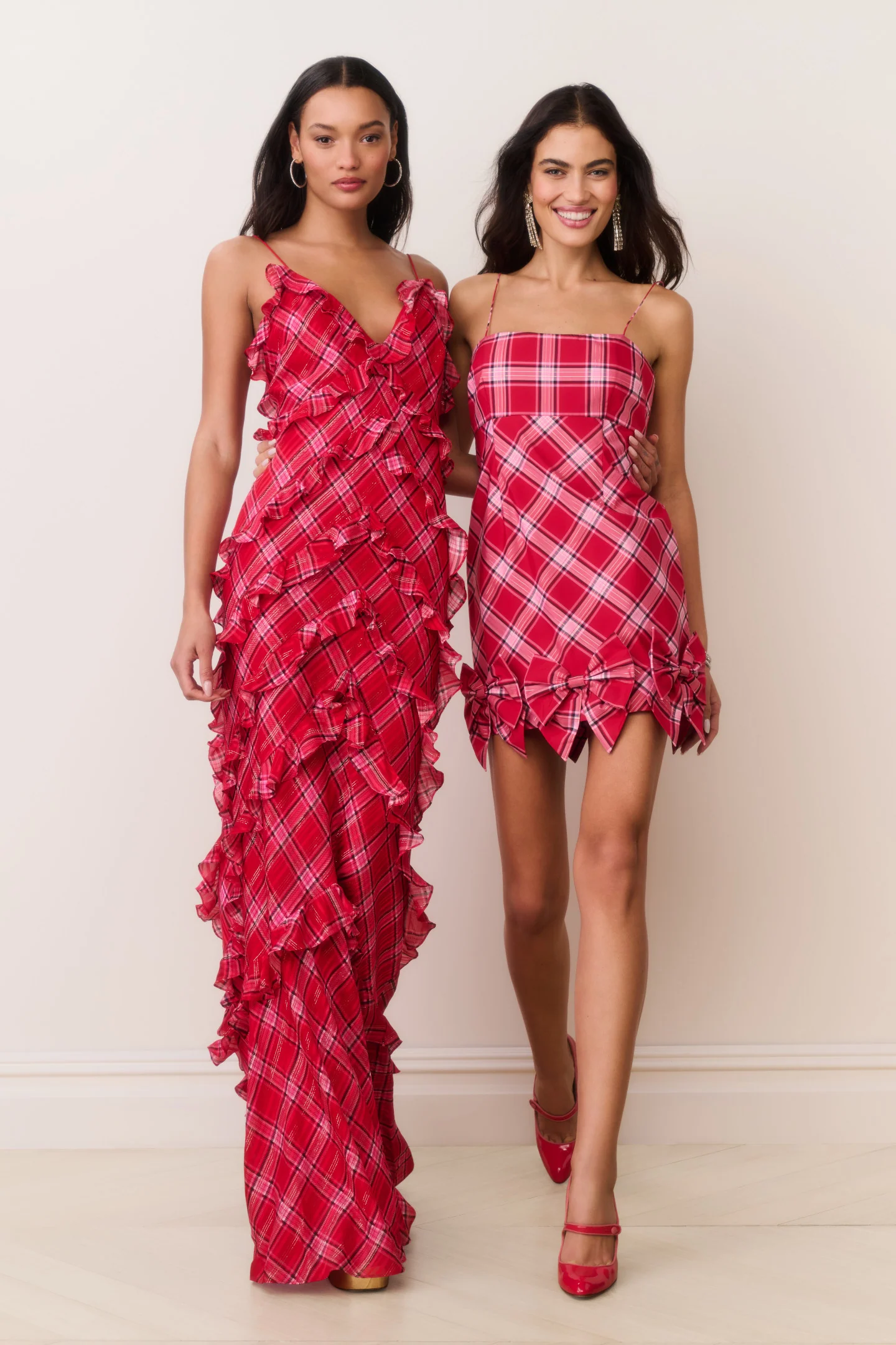 Kennedi Tartan Bow Mini Dress - Image 2