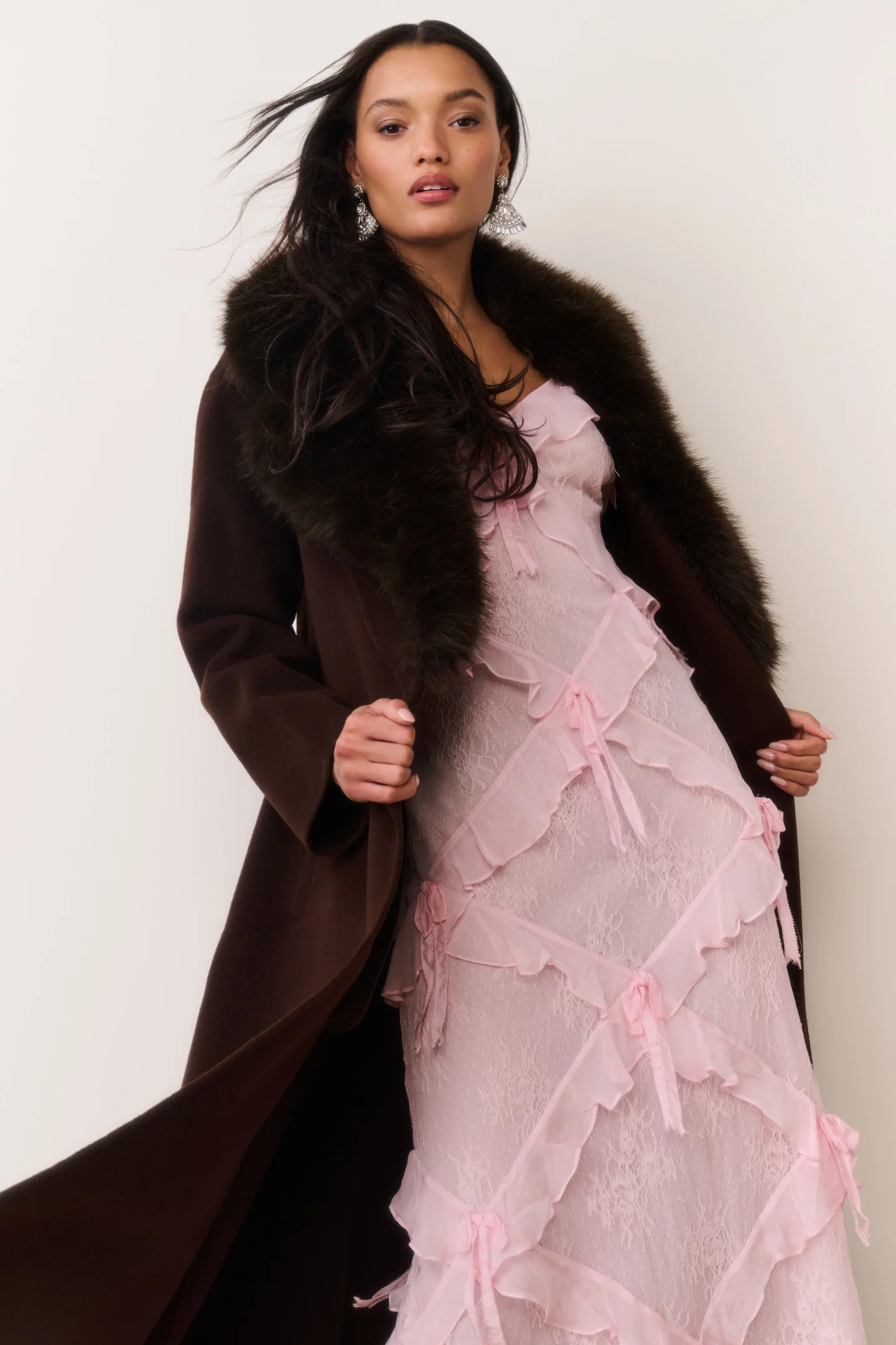 Kenzia Faux Fur Collar Wool Coat - Image 3