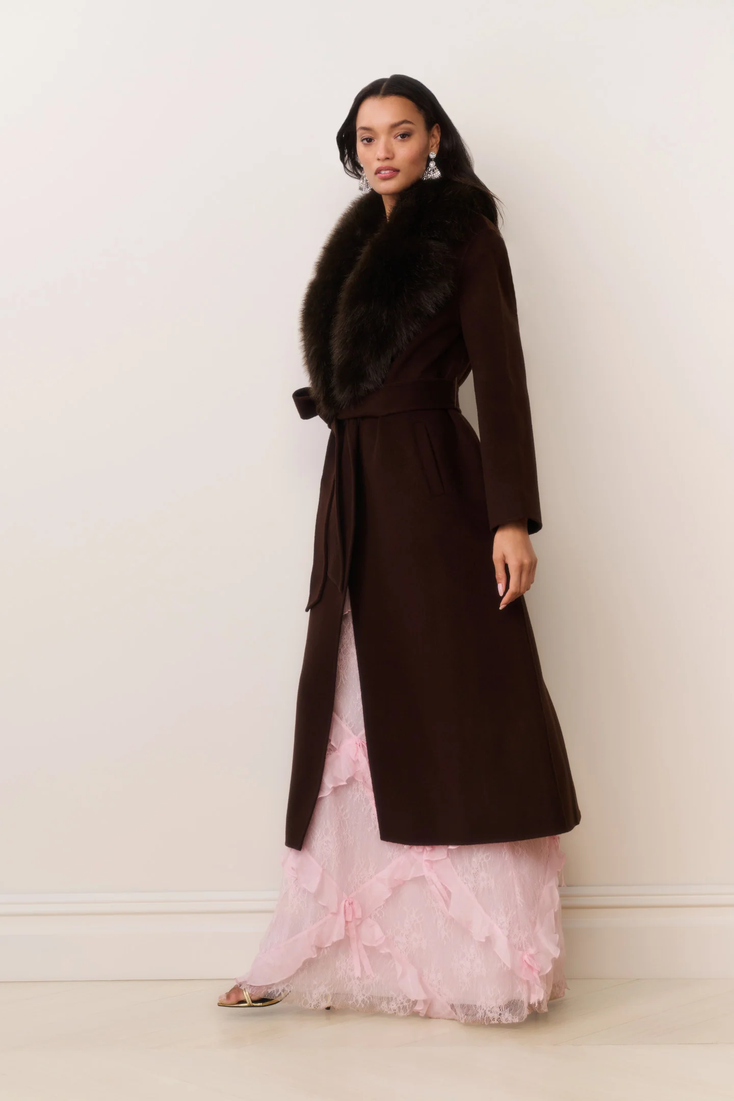 Kenzia Faux Fur Collar Wool Coat - Image 4