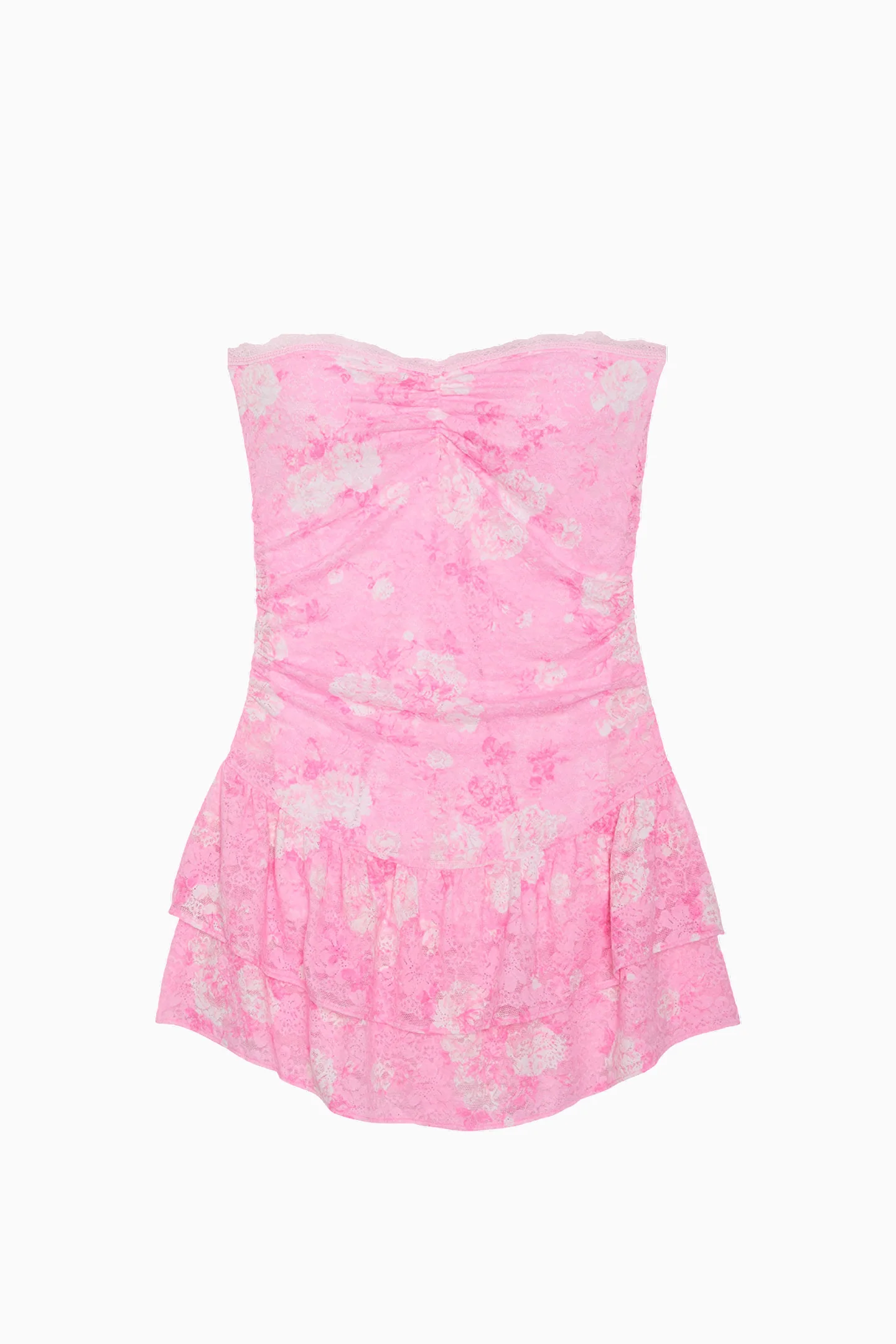 PINK x LoveShackFancy Strapless Lace Mini Dress - Image 9