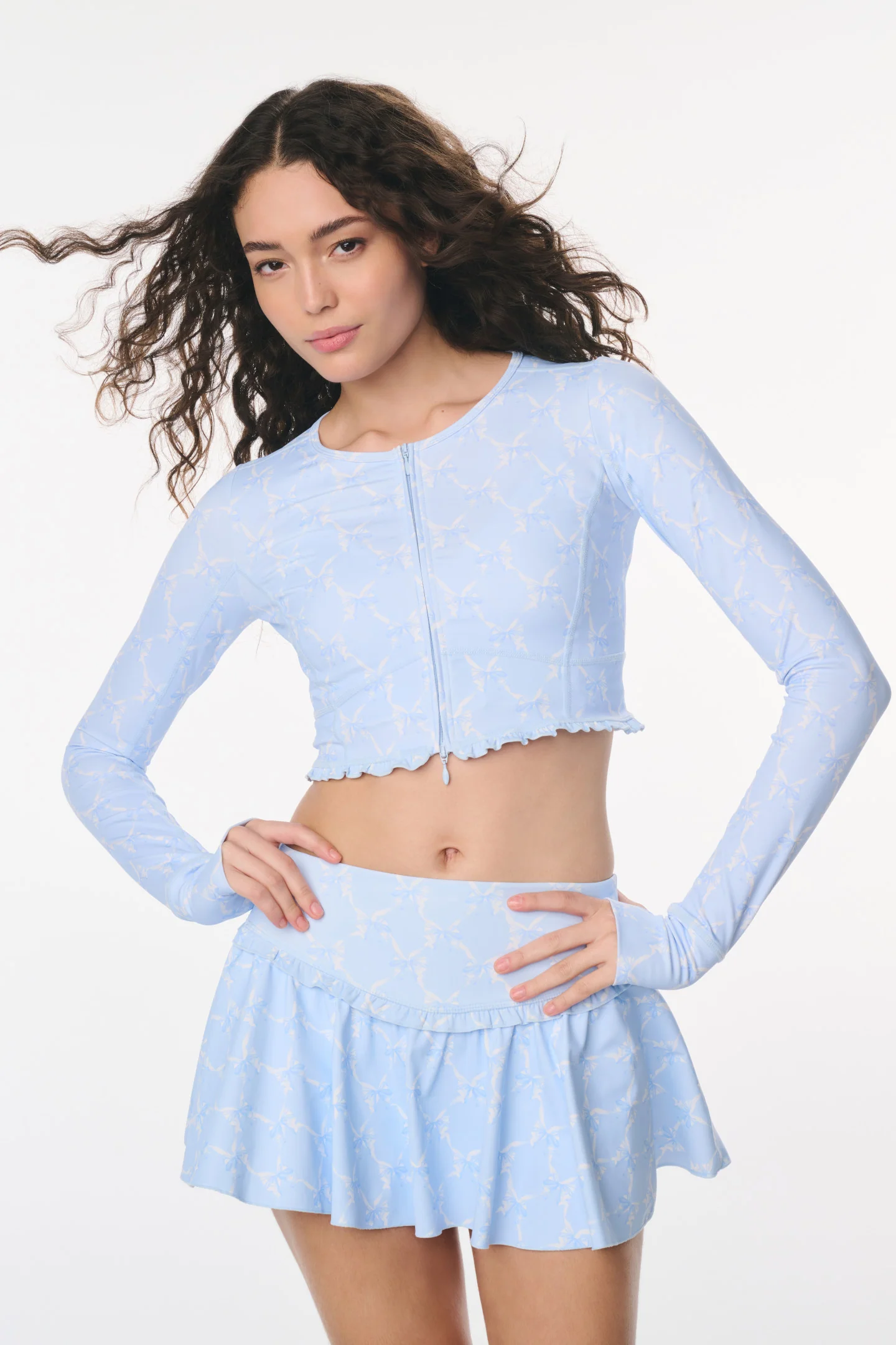 Laudie Bow Print Active Zip-Up - Image 4