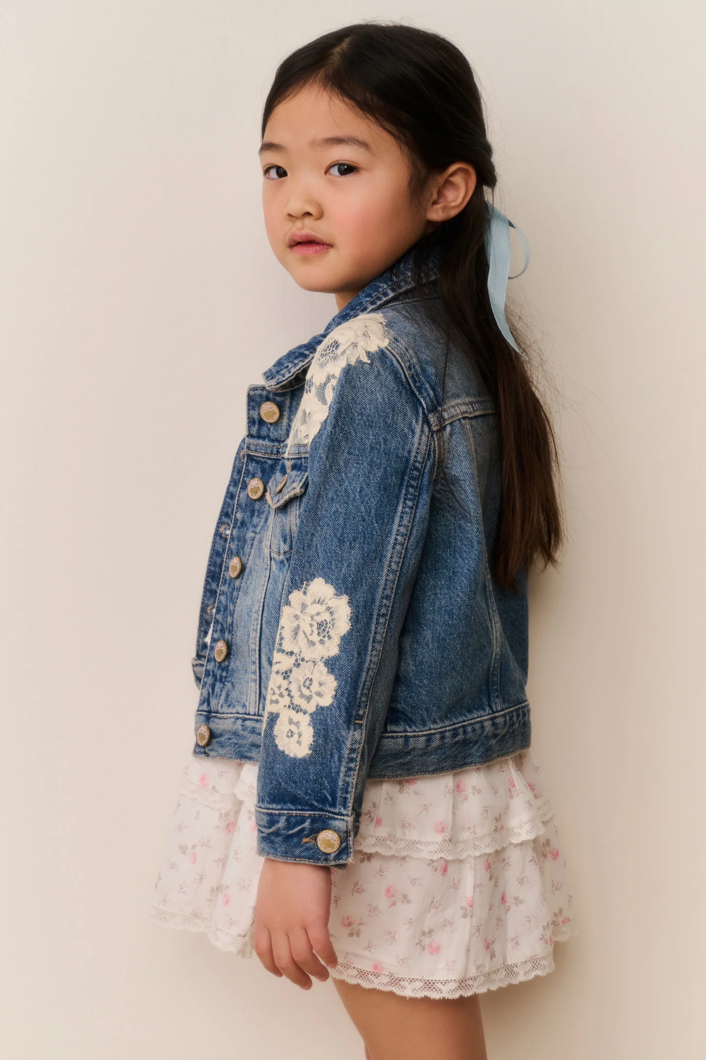 Little Girls Lavina Denim Jacket - Image 3