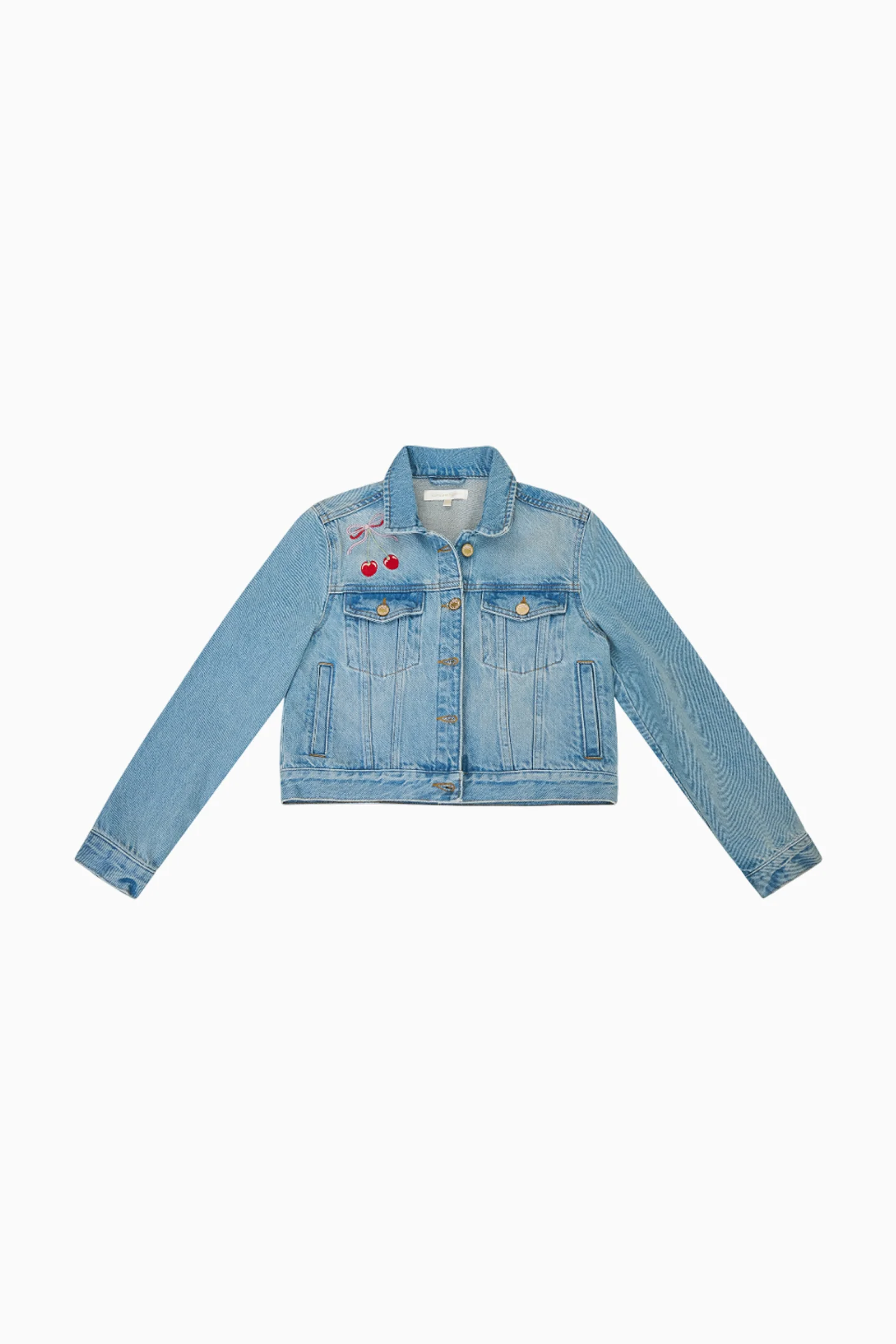 Girls Lavina Cherry Denim Jacket - Image 6